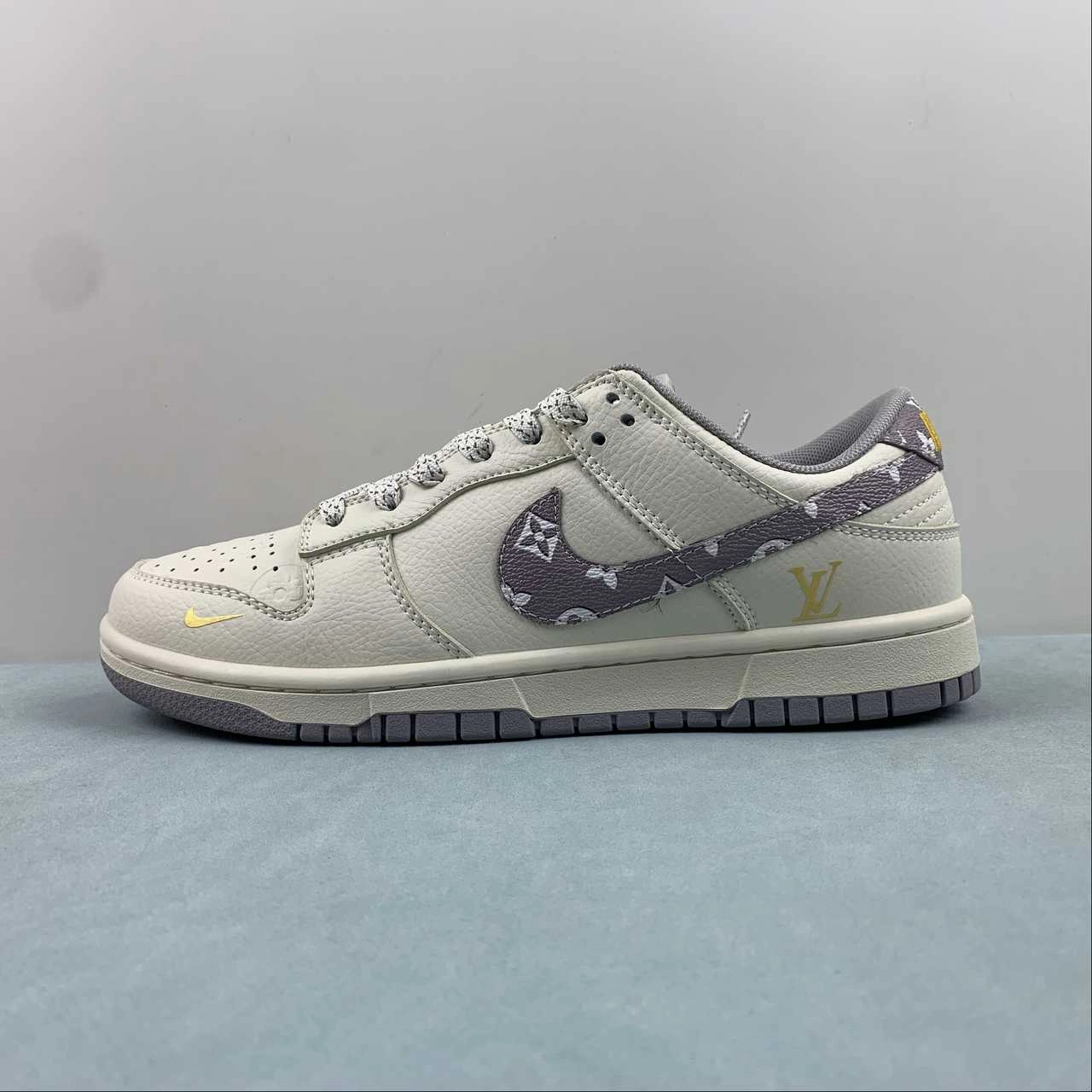 Adaptive Heel Cradle SB Dunk Low LV Off White Gray Gold XD6188-021