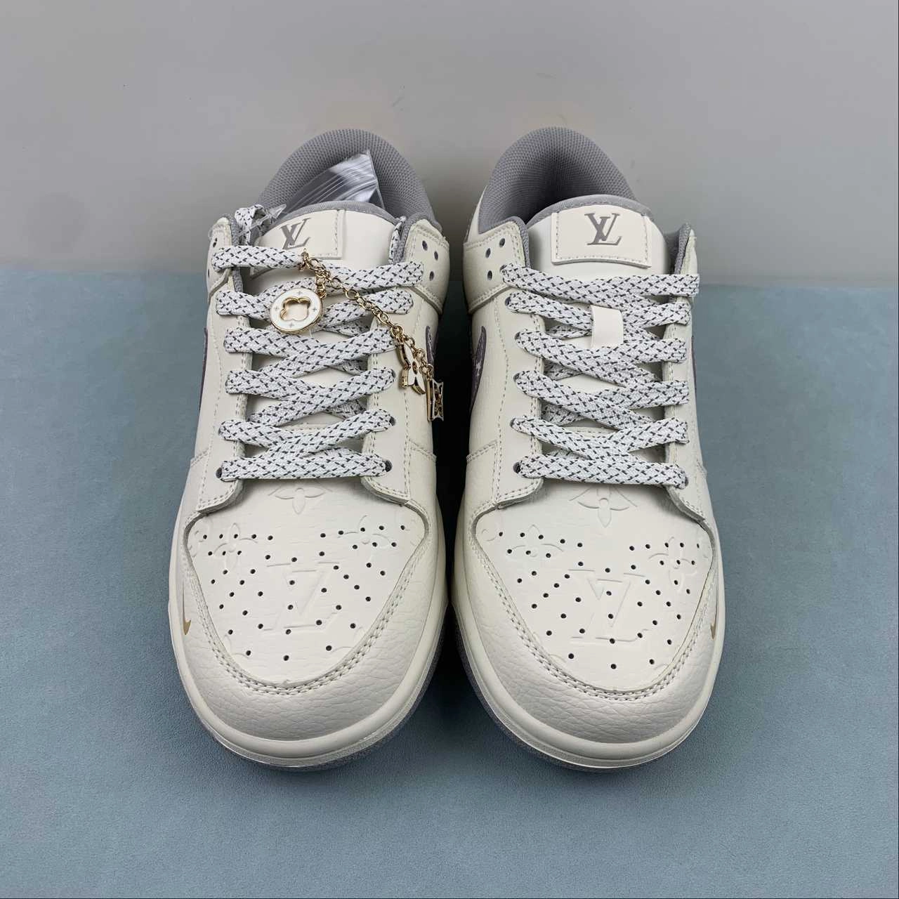 SB Dunk Low LV Off White Gray Gold XD6188-021 Ergonomic Footbed