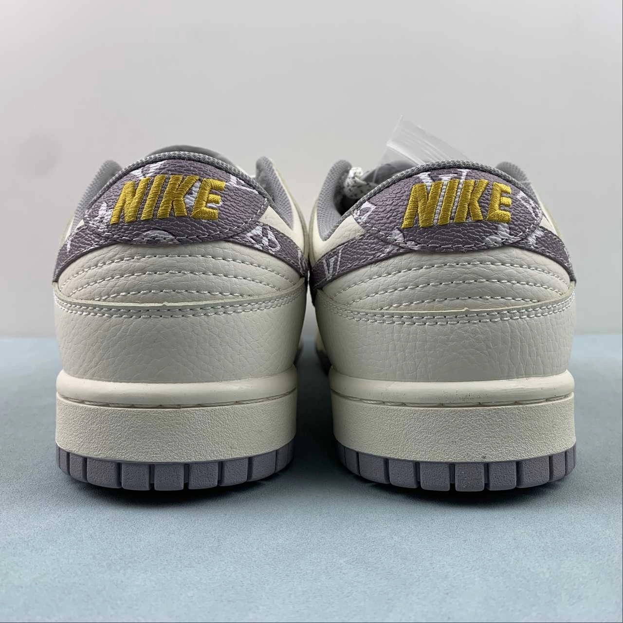 SB Dunk Low LV Off White Gray Gold XD6188-021 Clean Texture