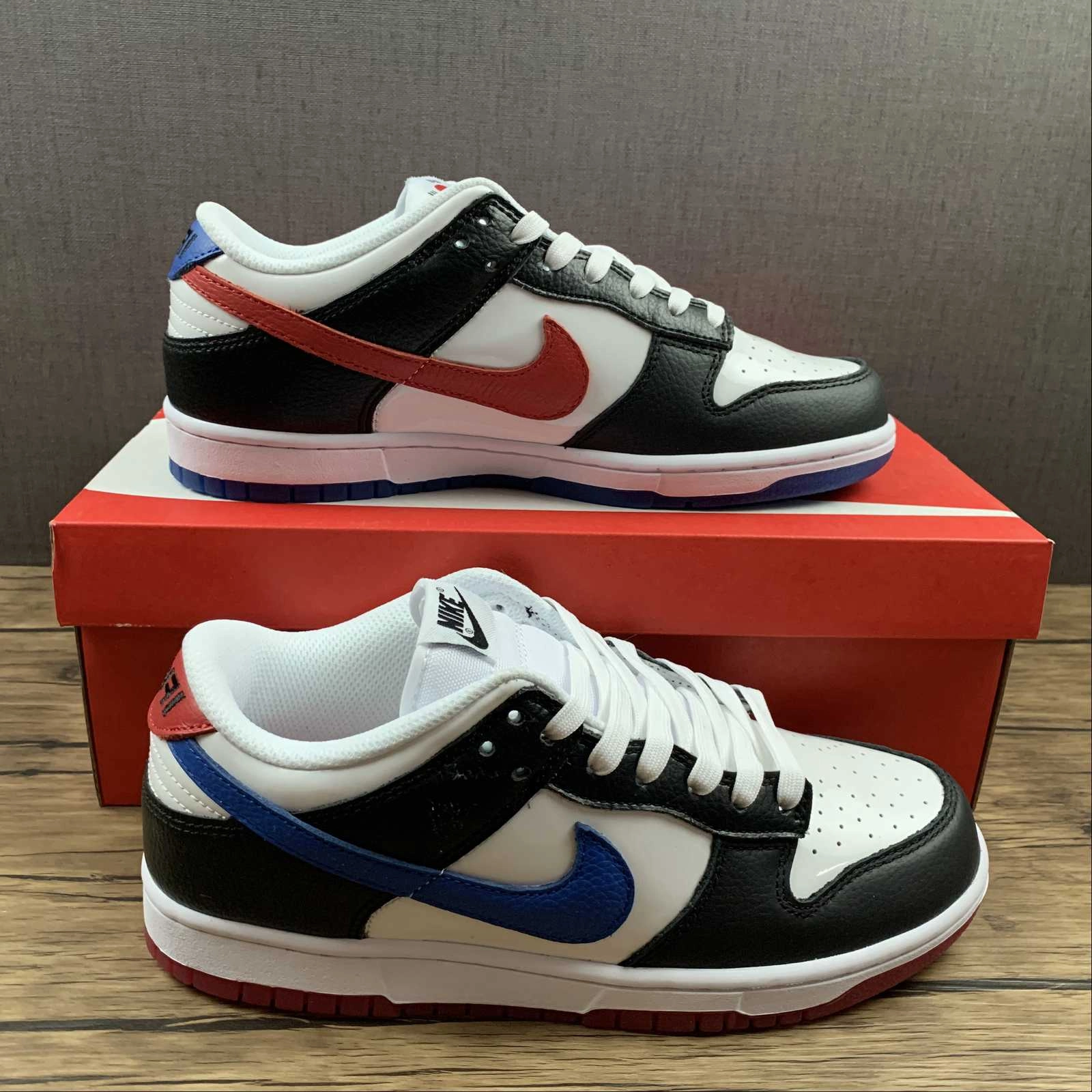 SB Dunk Low Seoul Black White Red Blue DM7708-100 Retro Style