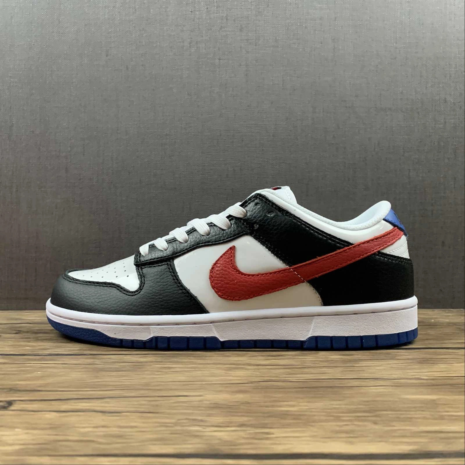 Mesh Panel Enhanced Grip Pattern SB Dunk Low Seoul Black White Red Blue DM7708-100