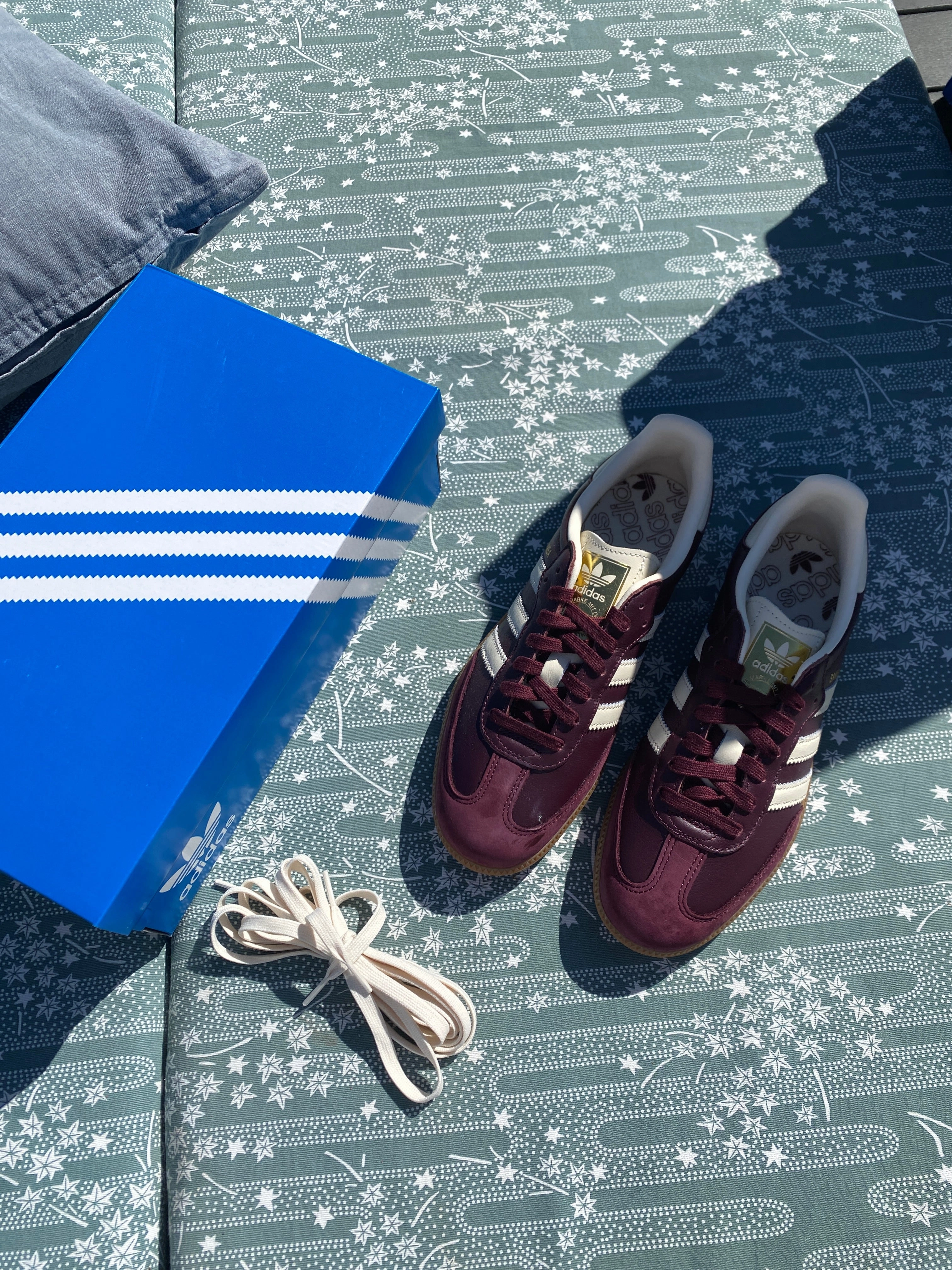 Adidas Samba OG Maroon Gold Metallic Karma Sneaks