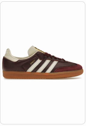 Adidas Samba OG Maroon Gold Metallic Karma Sneaks