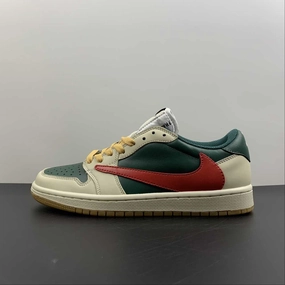 Air Jordan 1 Retro Low OG SP ??Travis Scott?? Black Green Barb DM7866-801 Sweat Wicking Enhanced Durability