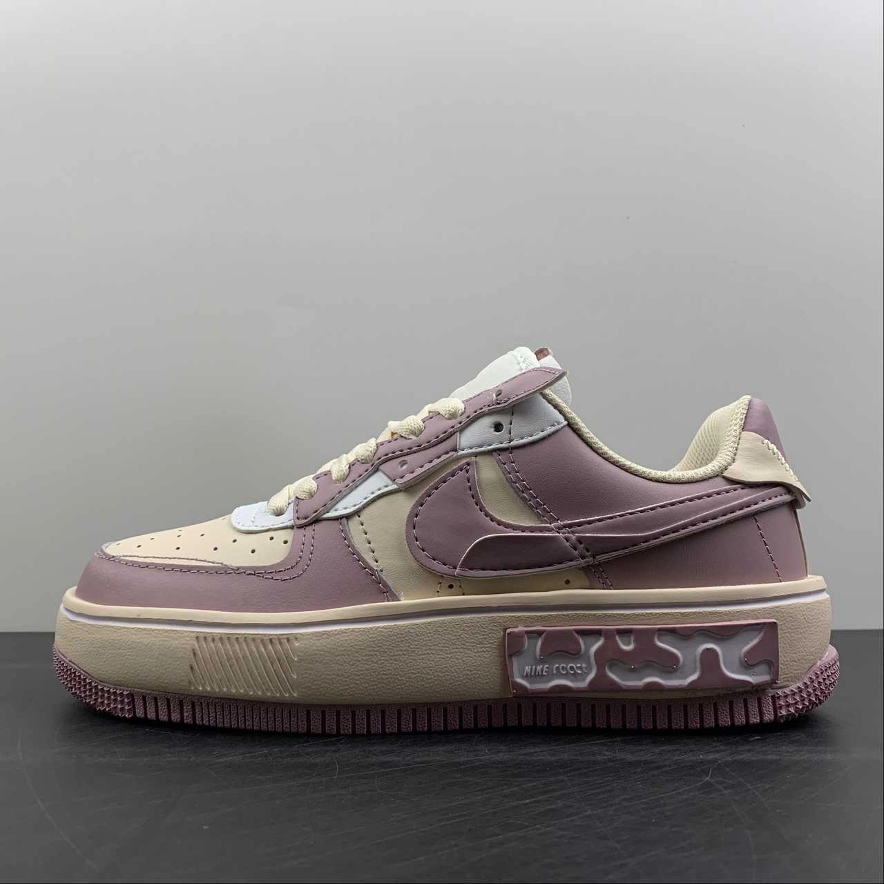 Air Force 1 FONTANKA Beige White Purple CW6688-609 Feet Wellness Soft Leather