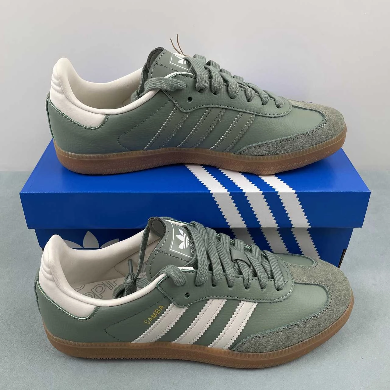 Adidas Samba OG Silver Chalk Green White Gum IE7011 Smooth Entry