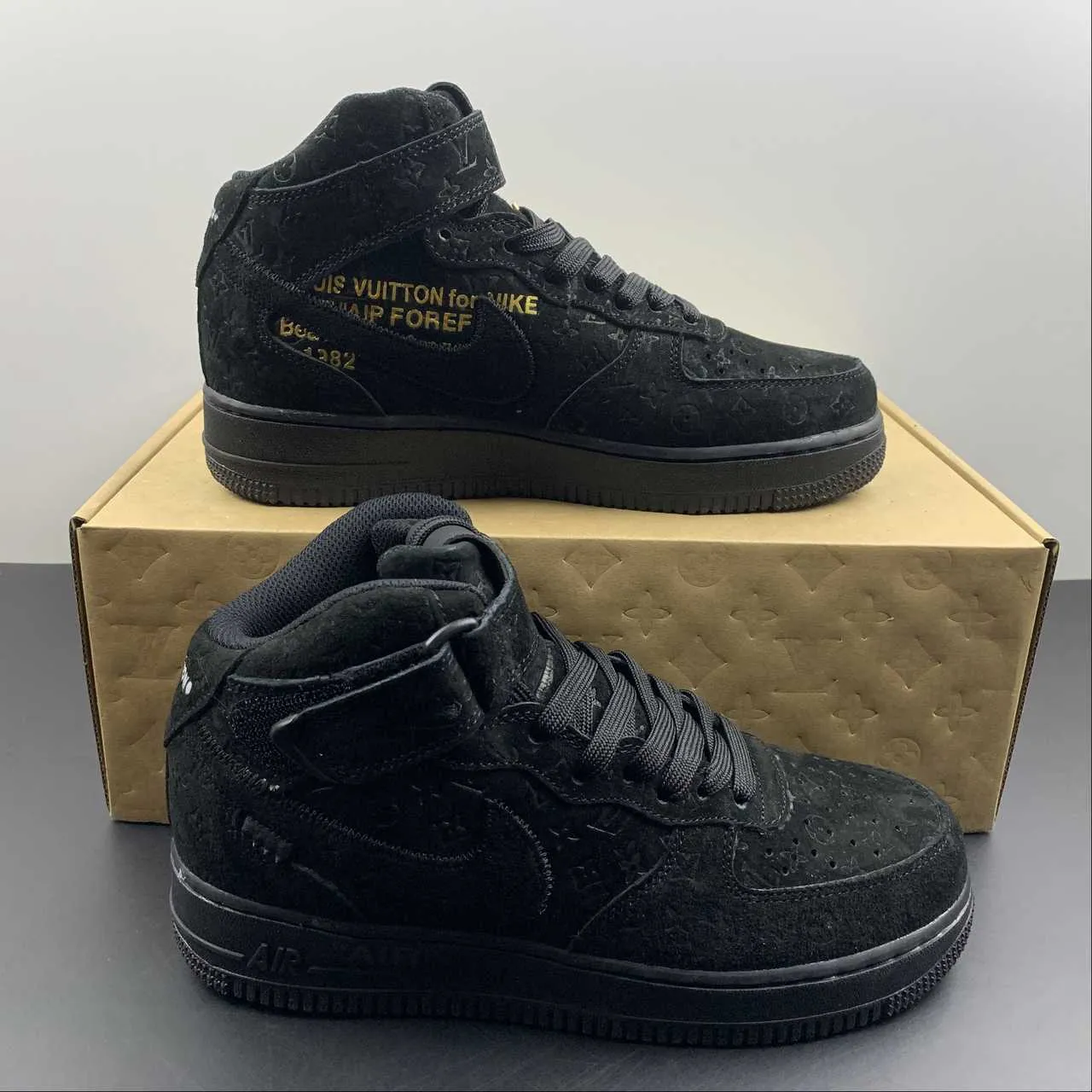 Hill Stroll Trail Hike Air Force 1 07 Mid X Louis Vuitton Black 1A9HD7