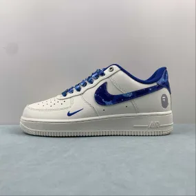 Outdoor Escape Sand Jog Air Force 1 07 Low BAPE White Navy Blue PF9055-759