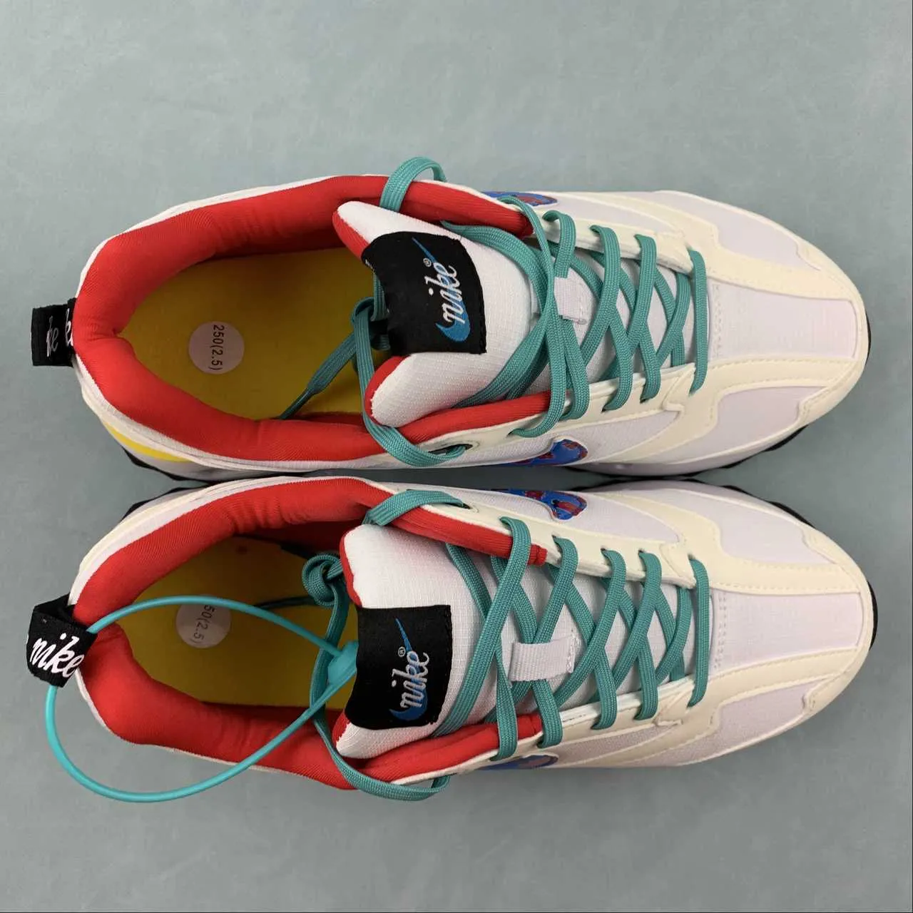 Air Max Dawn White Multi-Color Washed Teal Vivid Sulfur Siren Red DQ7772-100 running in narrow tracks shoes Posture