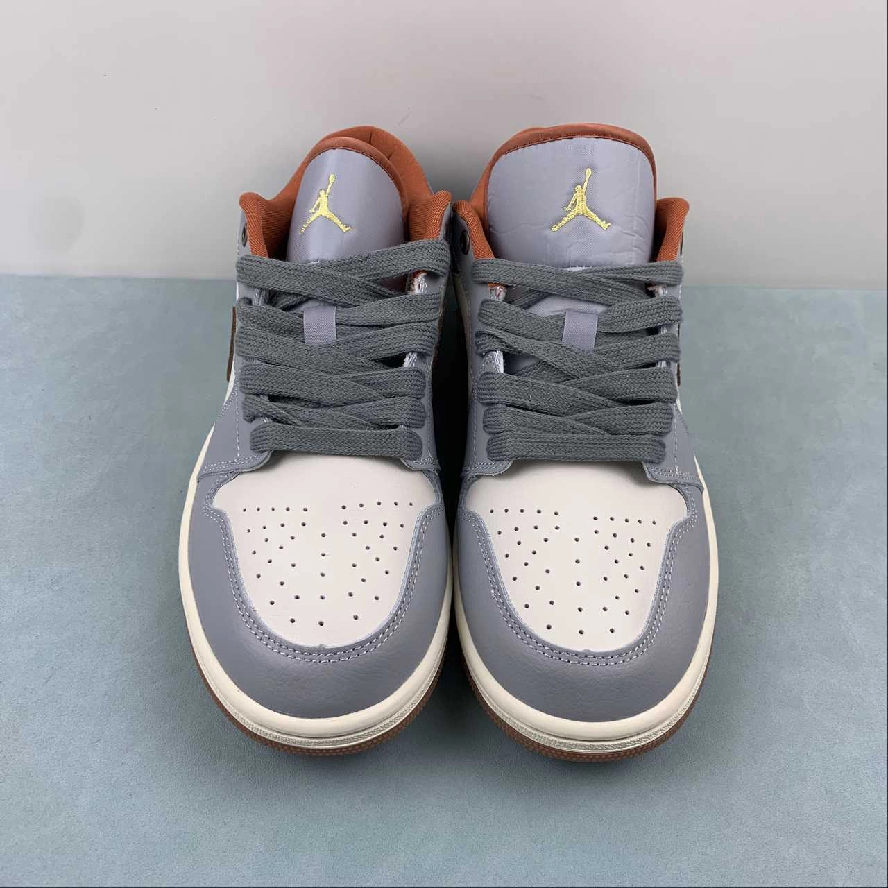 Air Jordan 1 Low Denim Phantom Coconut Milk Amber Brown Multicolor FZ5045-091 Casual Favorite Soft Motion