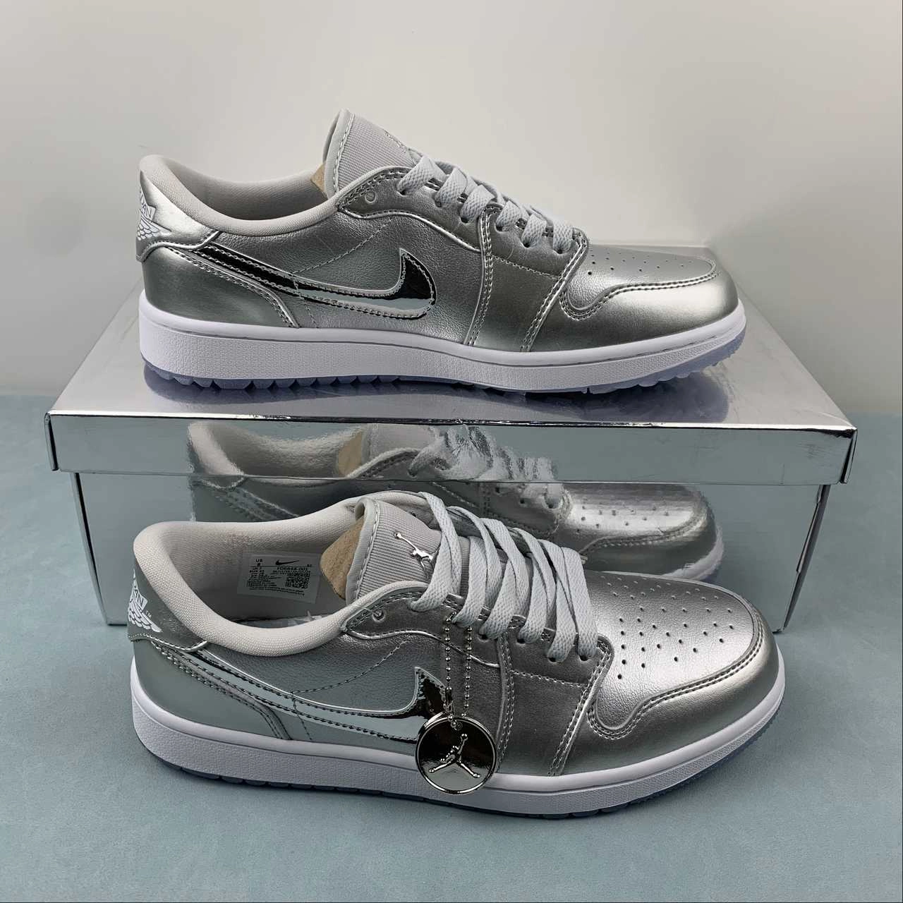Arch Stabilizer Air Jordan 1 Low Golf Gift Giving Metallic Silver Photon Dust White FD6848-001