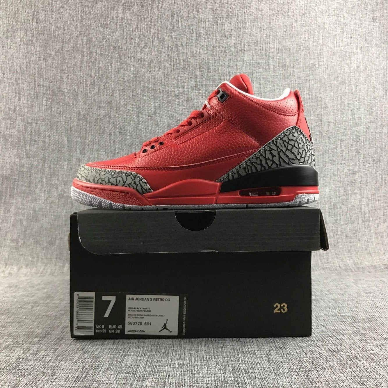 Air Jordan 3 Retro Grateful DJ Khaled Big Red 580775-601 leisure time