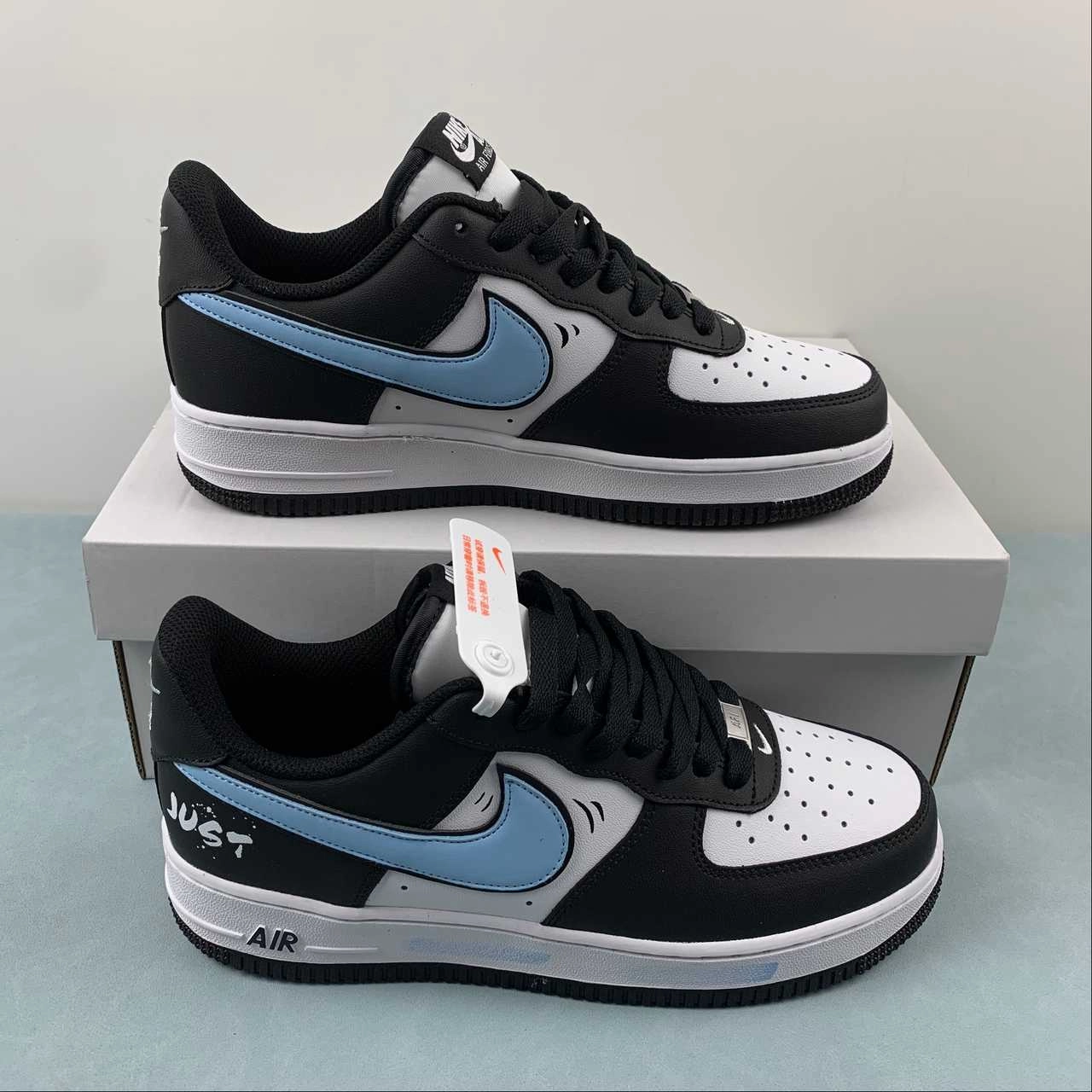 Air Force 1 07 Low Black White Blue DV0788-006 Pace Friendly