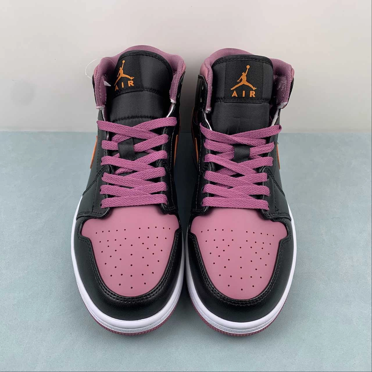 Air Jordan 1 Mid SE Black Sky J Mauve Black White FB9911-008 Anti   Abrasion Street Smart