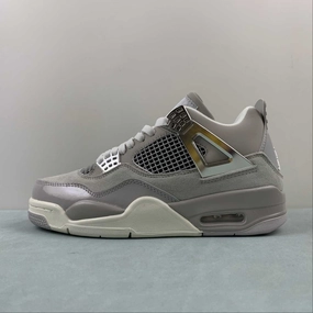 Air Jordan 4 Retro Frozen Moments Light Iron Ore Metallic Silver AQ9129-00 Athletic Performance