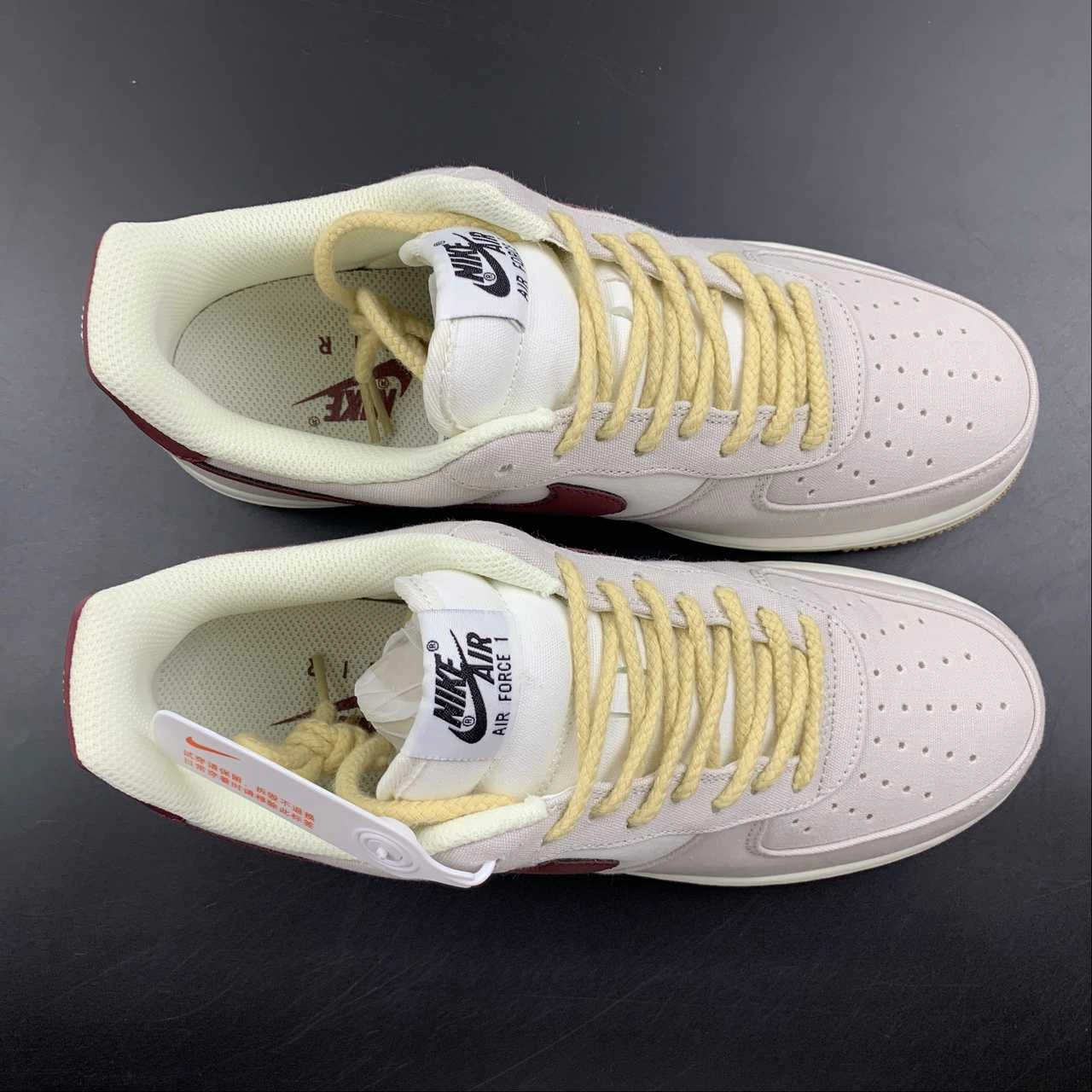 Day Style Air Force 1 07 Low Dark Red Cream Brown DG2296-019