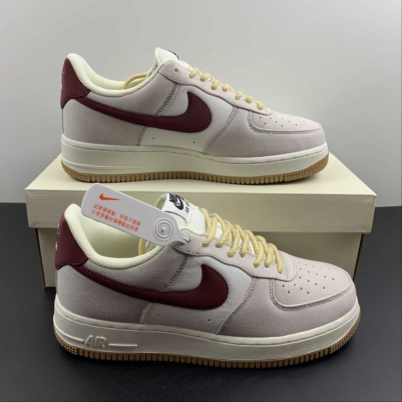 Marathon Walk Vacation Style Air Force 1 07 Low Dark Red Cream Brown DG2296-019