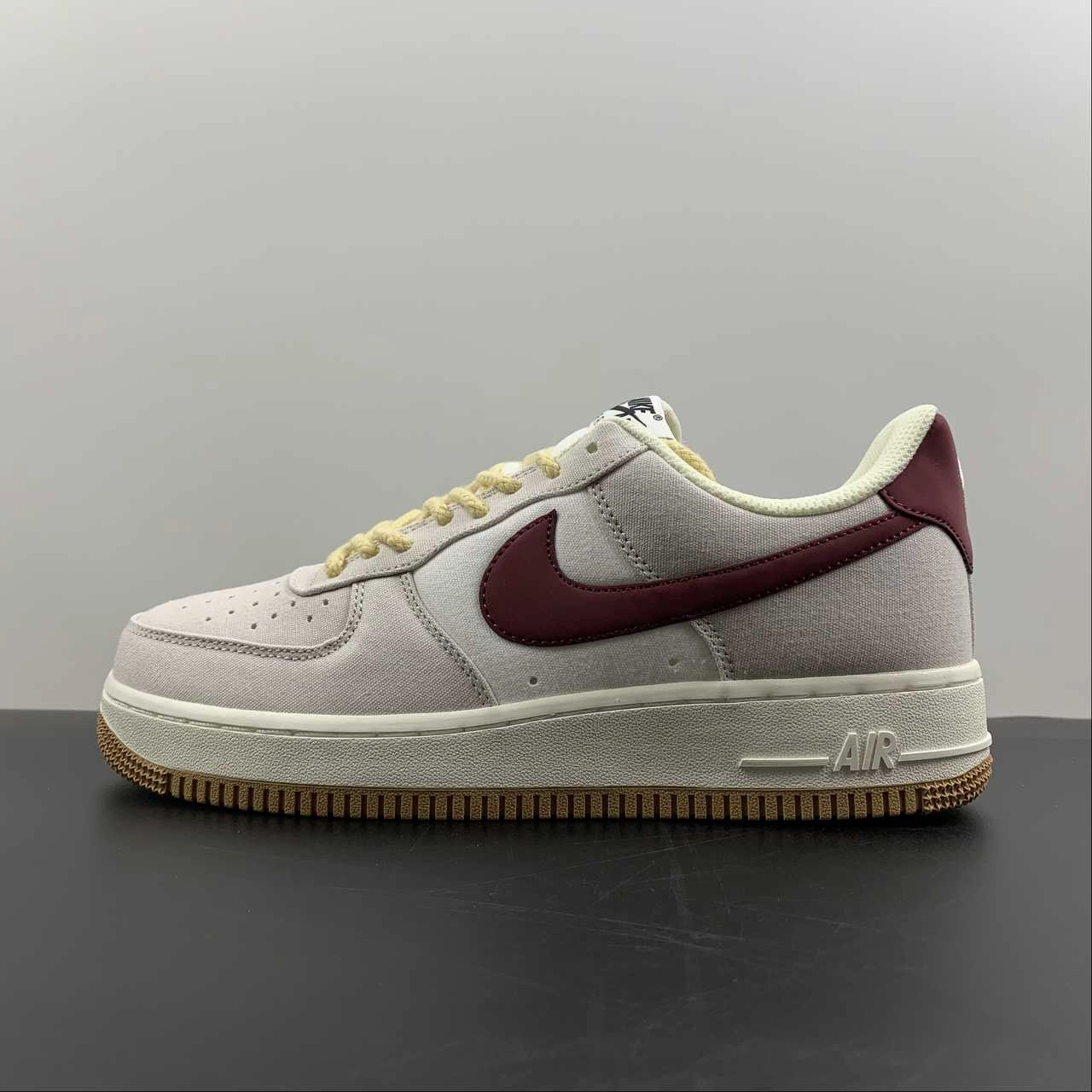 Air Force 1 07 Low Dark Red Cream Brown DG2296-019 Sturdy Construction