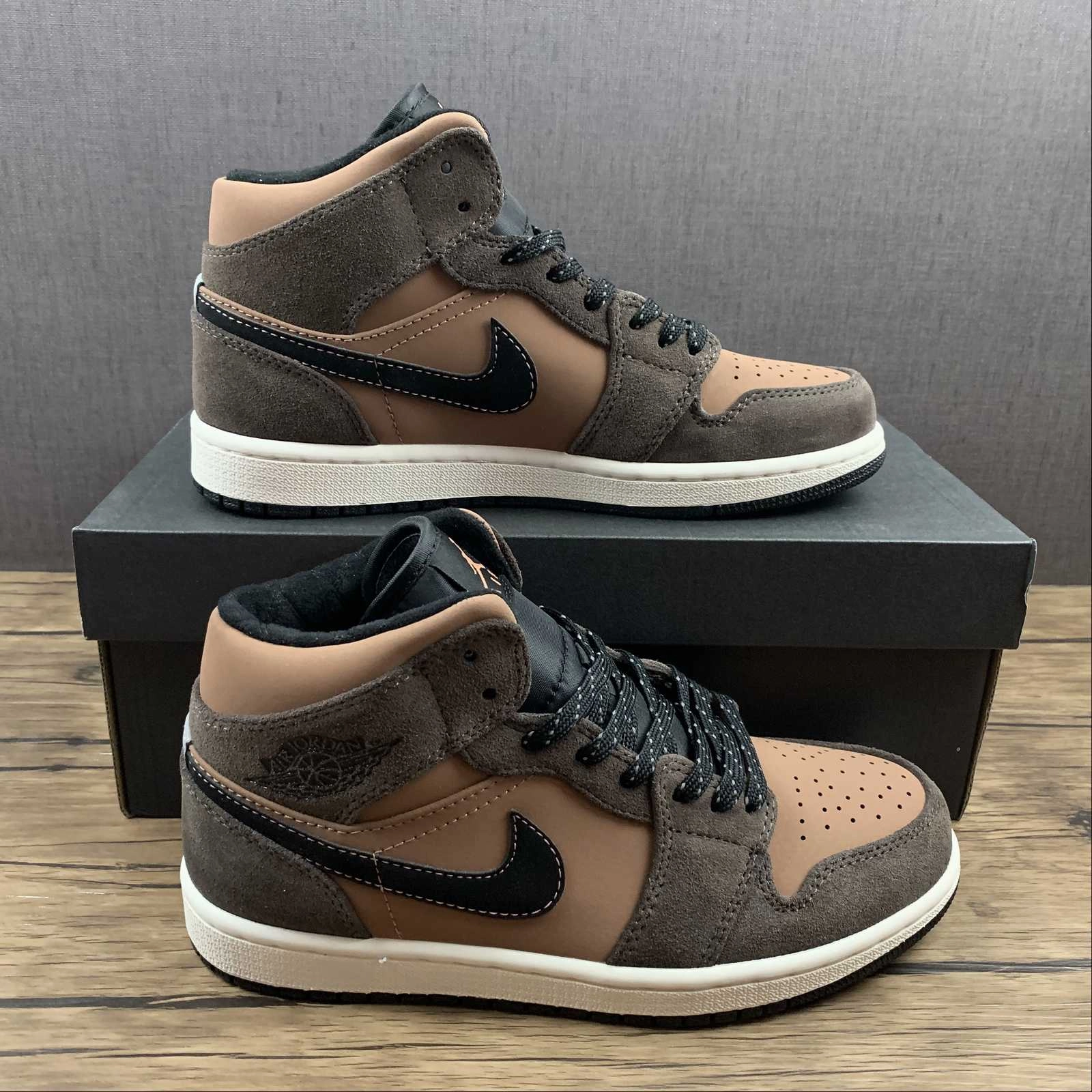 Air Jordan 1 Mid Brown Black (2021) Abrasion Resistant Material