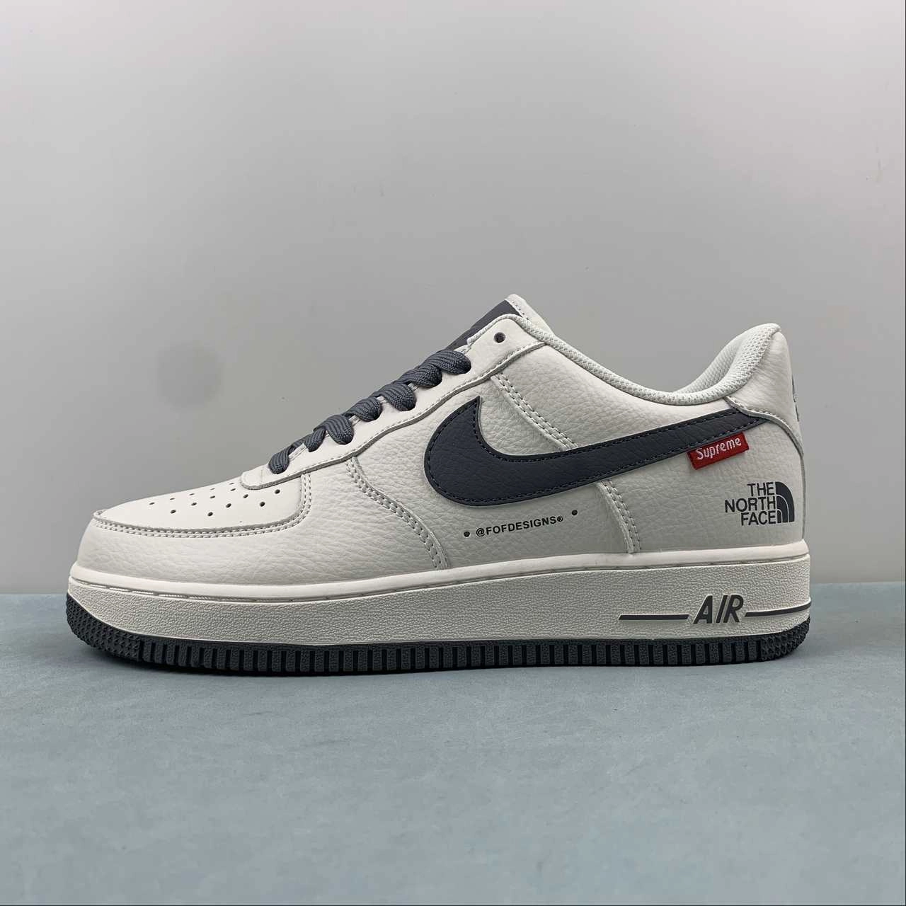 Lake Path Grounded Steps Supreme x The North Face x Air Force 1 07 Low Dark Gray Off White SU2305-008