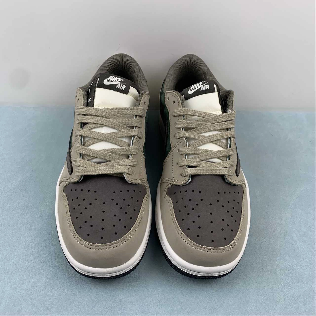 Travis Scott x Air Jordan 1 Low OG Brown Green DM7866-817 Lightweight TPU Frame Compression Spring System