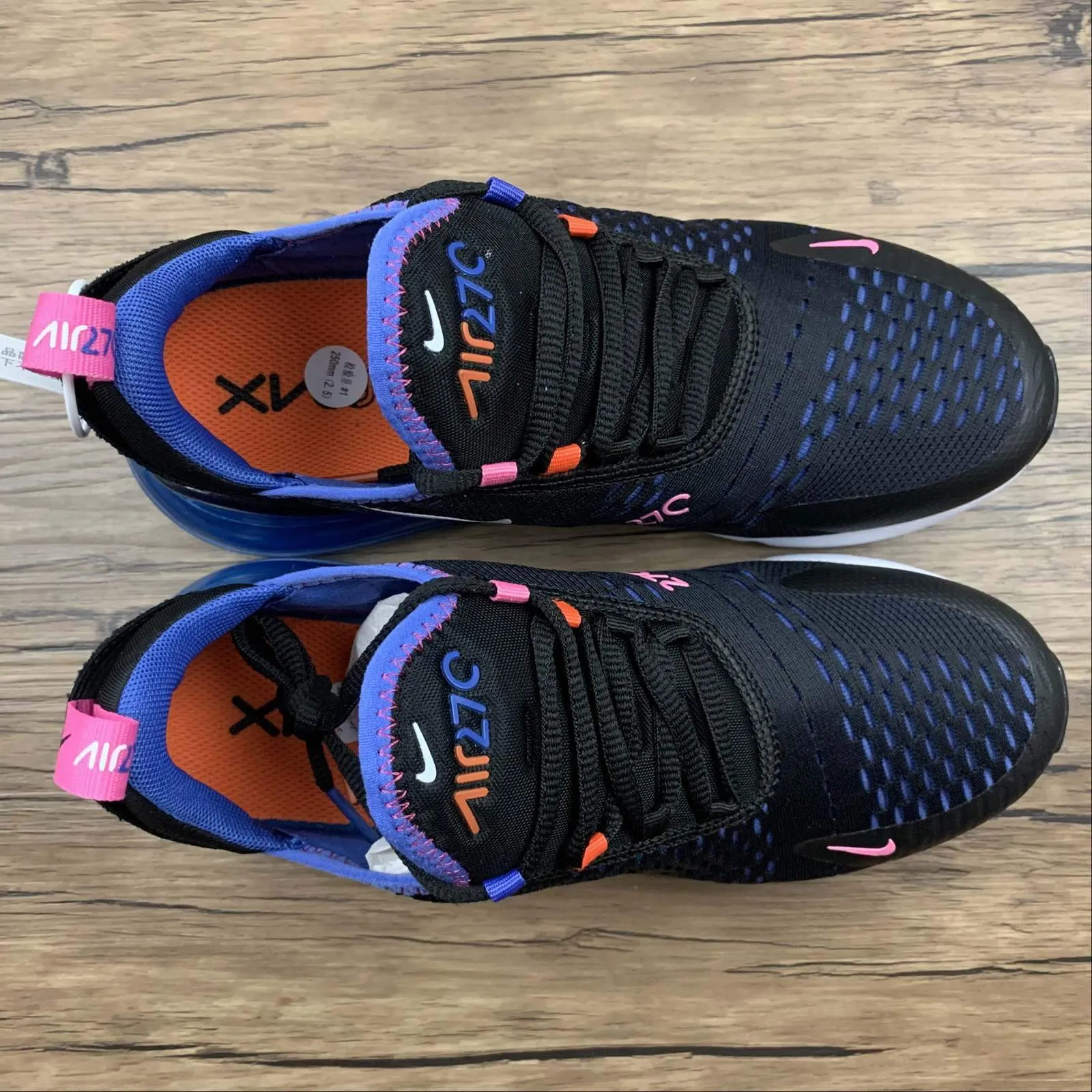 Air Max 270 Black White Astronomy Blue DC0858-001 Comfort Foot Soft foam