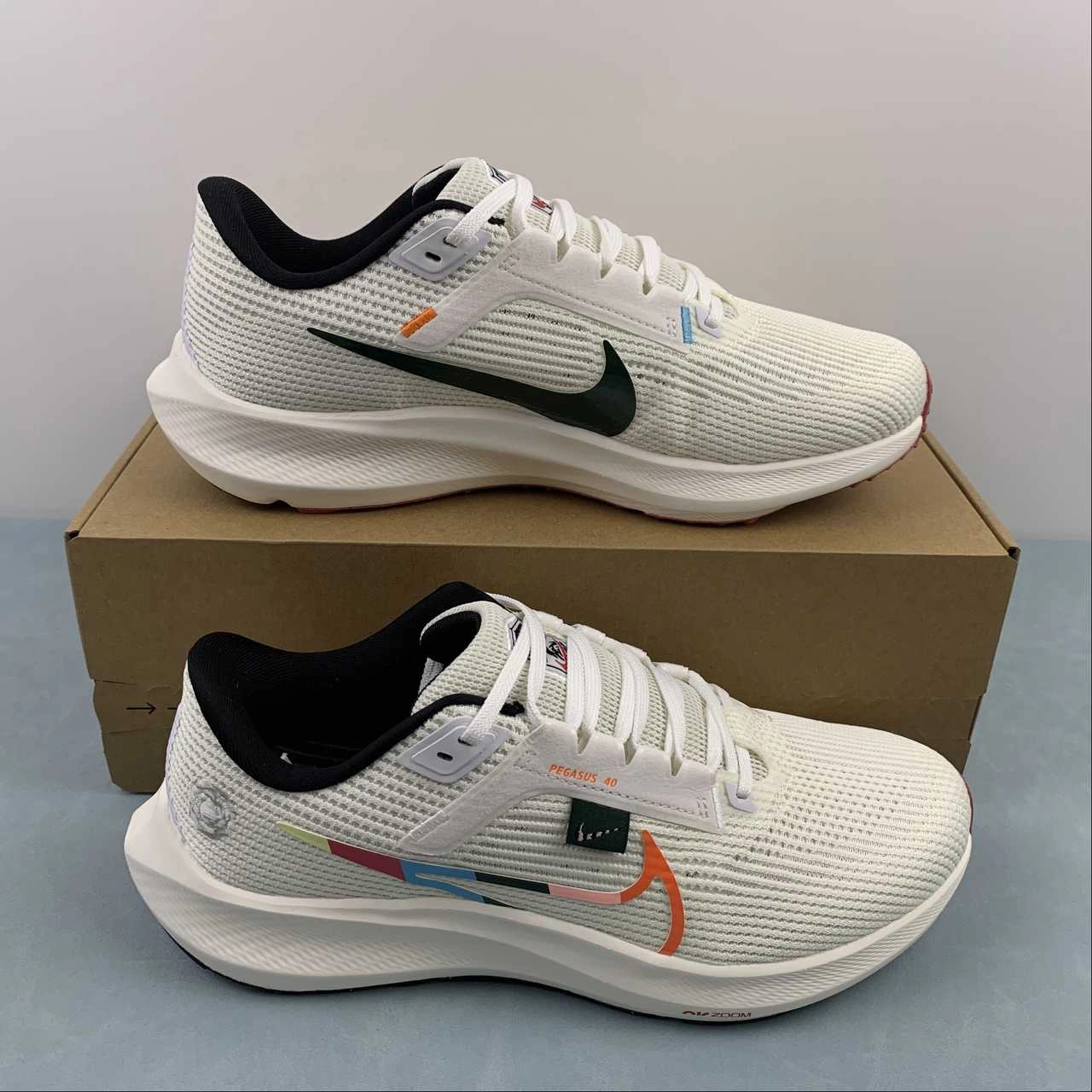 Air Zoom Pegasus 40 White Black Multi-Color FN8919-191 Agility Boost Urban Terrain