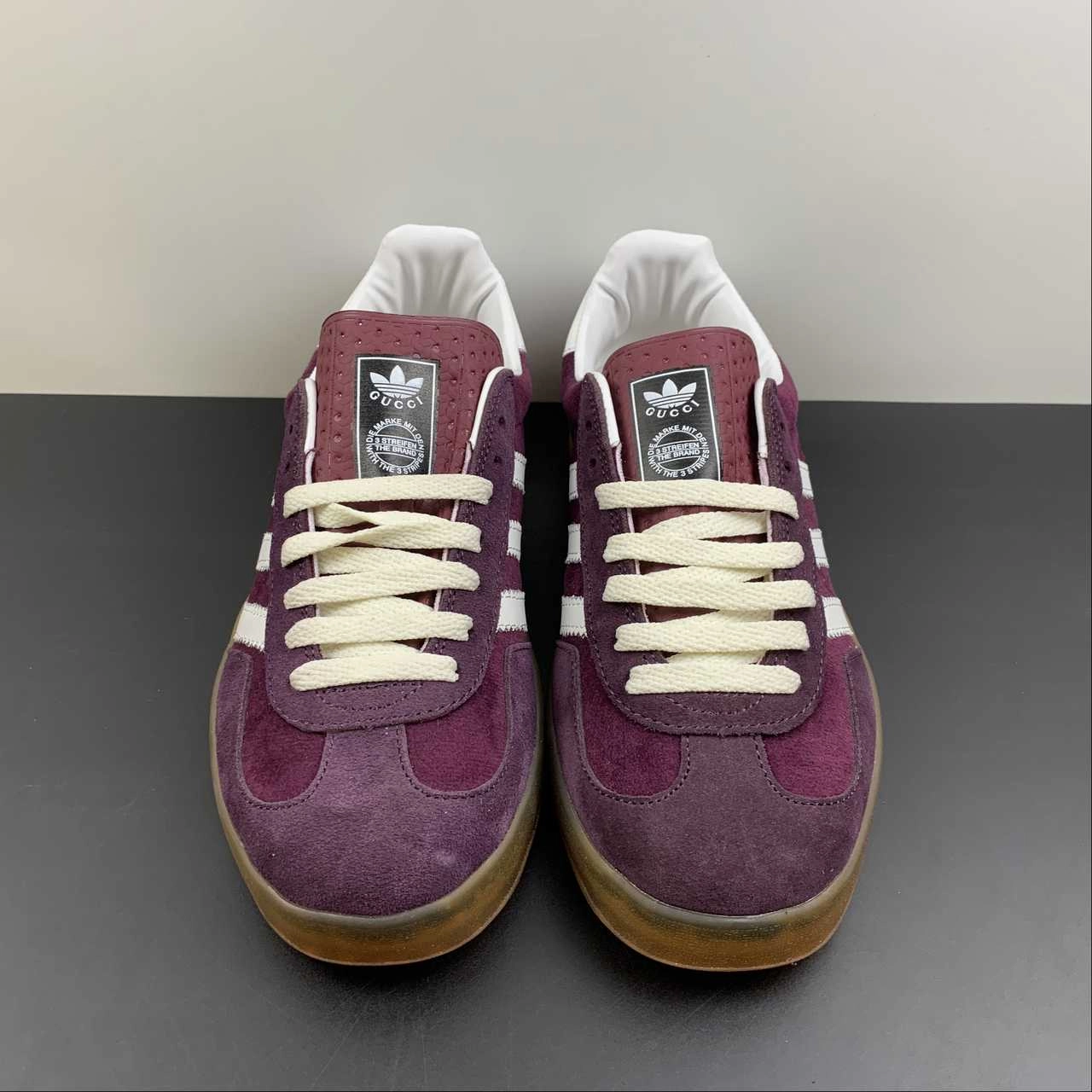 Adidas x Gucci Gazelle Purple Red White dirt - path running shoes