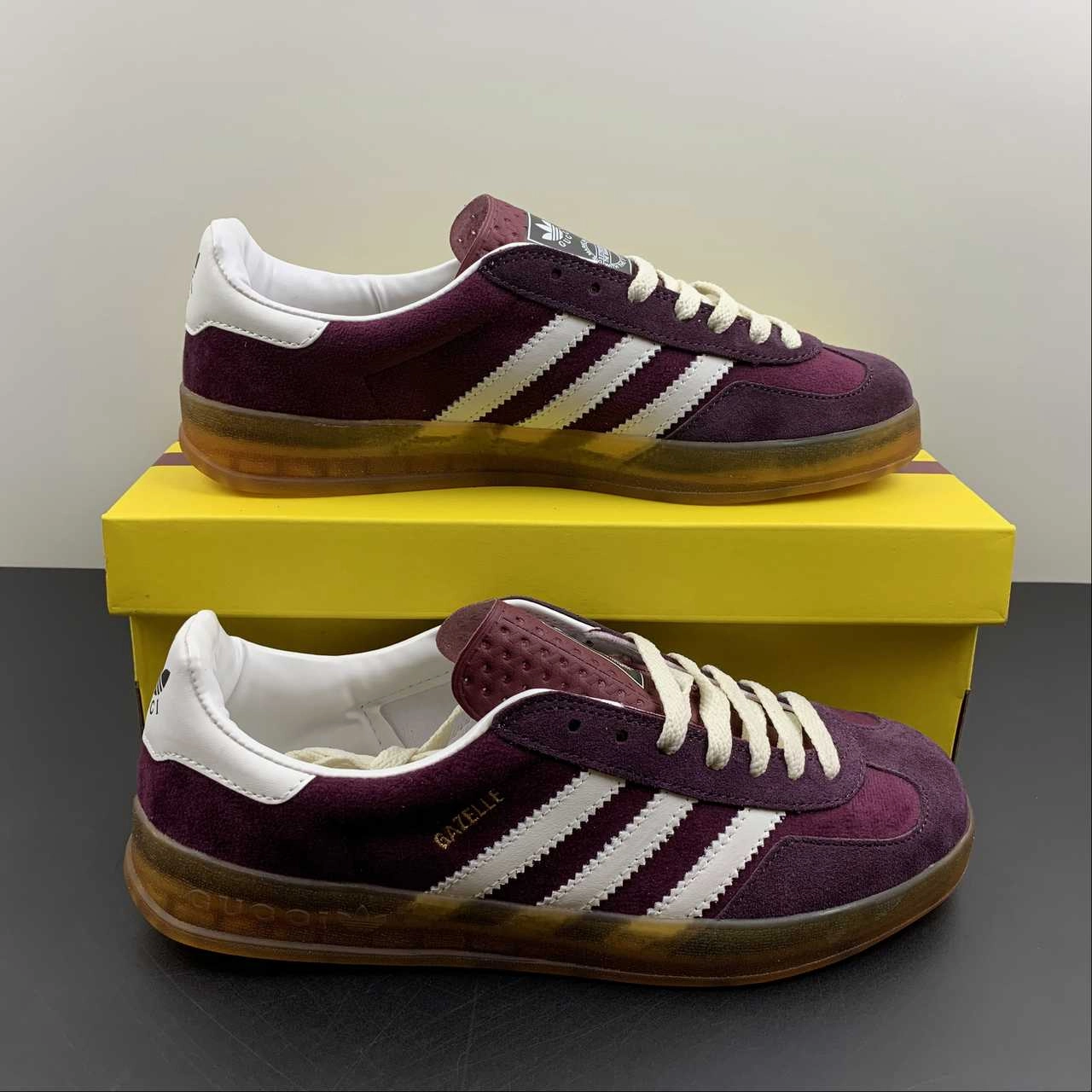 Adidas x Gucci Gazelle Purple Red White Style