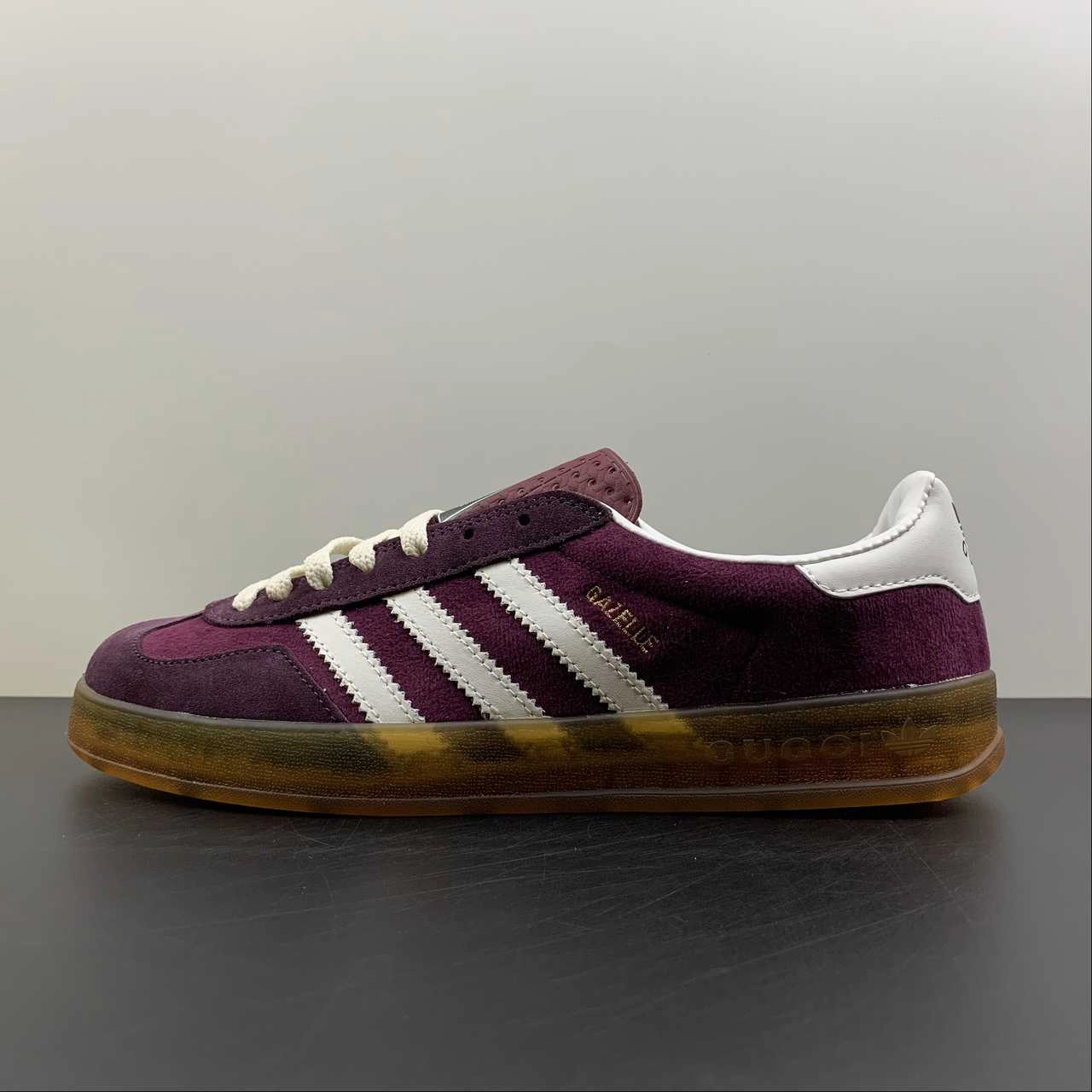 Adidas x Gucci Gazelle Purple Red White pre - workout video - game - themed running option