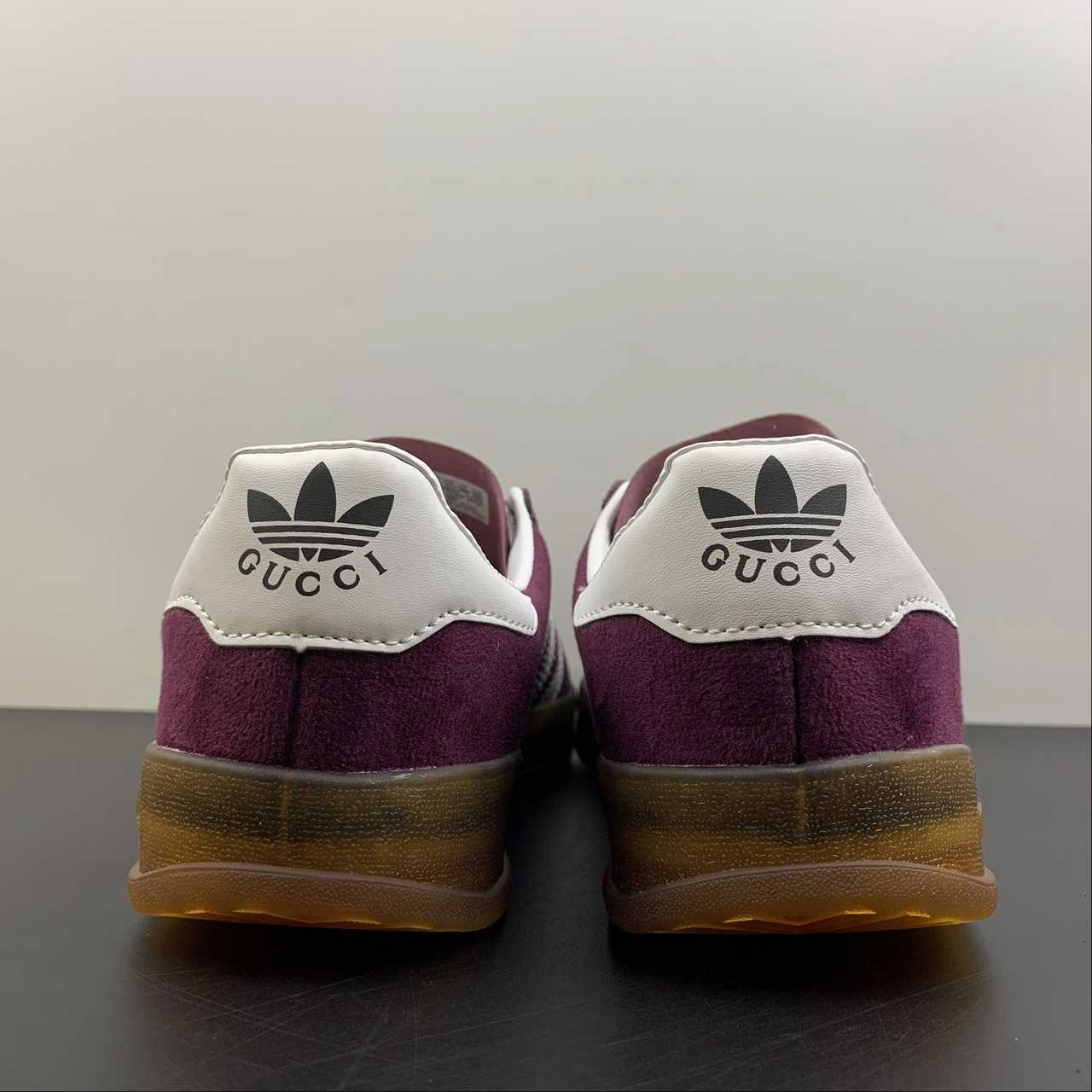 Adidas x Gucci Gazelle Purple Red White Comfortable Foot Mobility