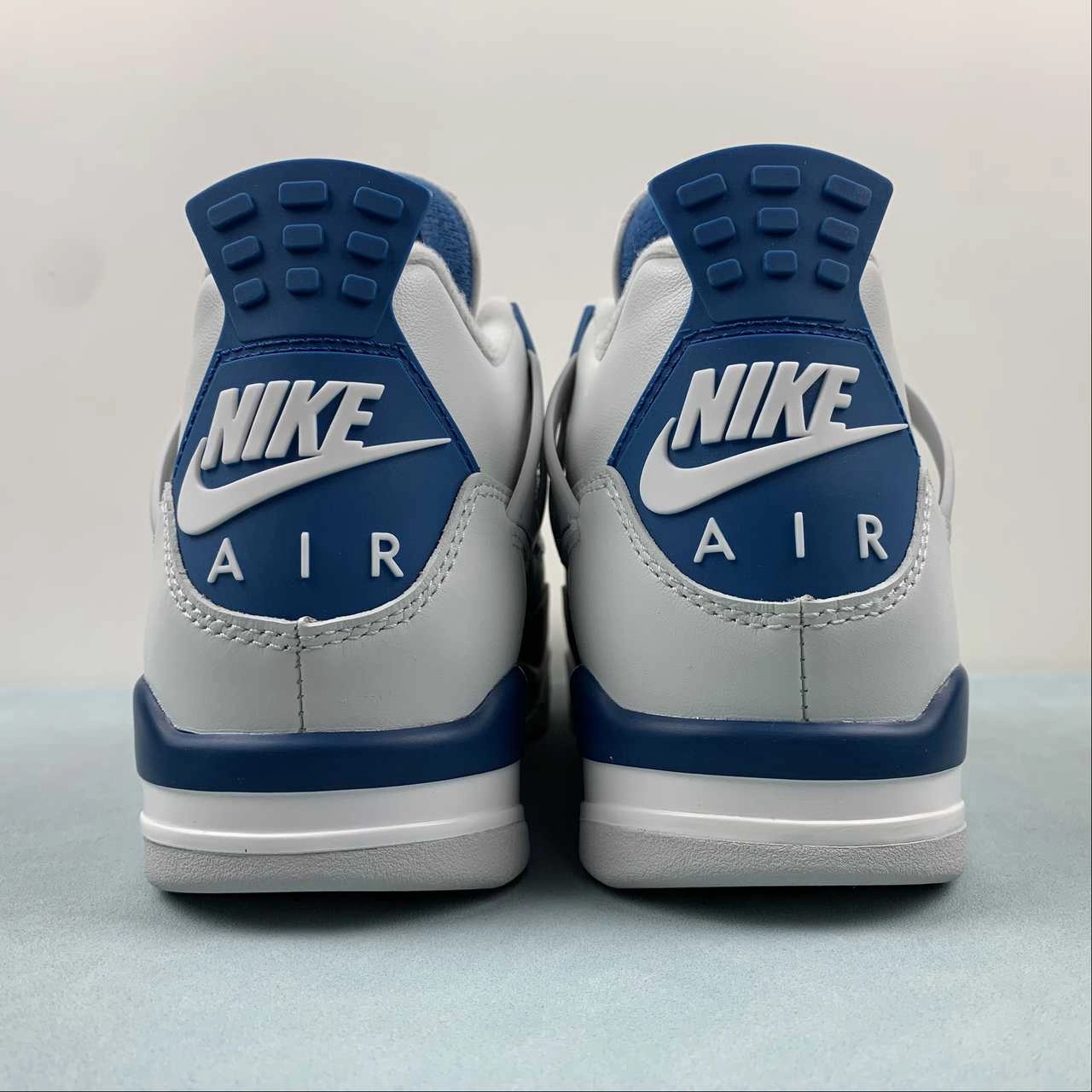 Long Comfort Air Jordan 4 Retro Military Blue Off-White Neutral Grey FV5029-141