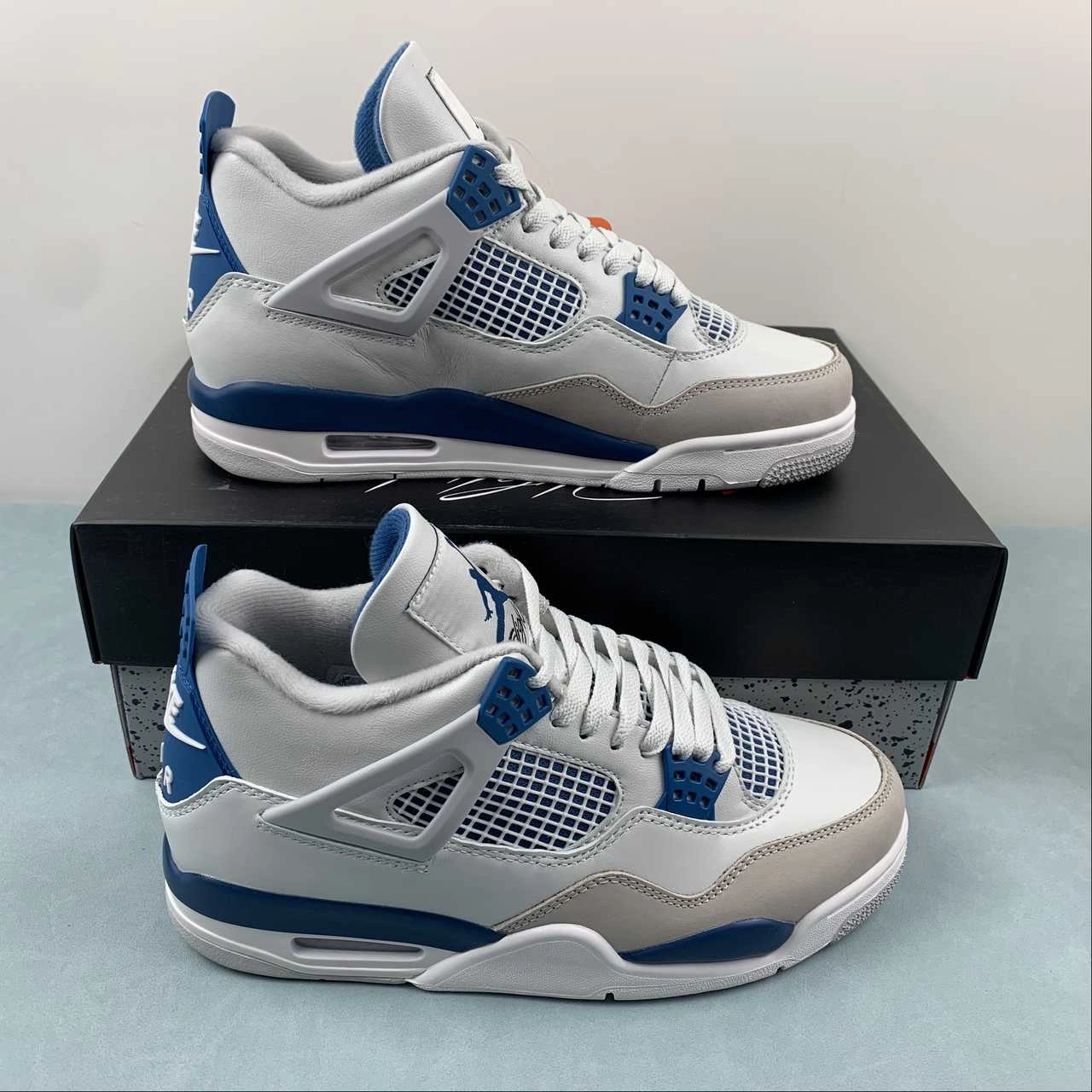 Weekend Hikes Ankle Support Air Jordan 4 Retro Military Blue Off-White Neutral Grey FV5029-141