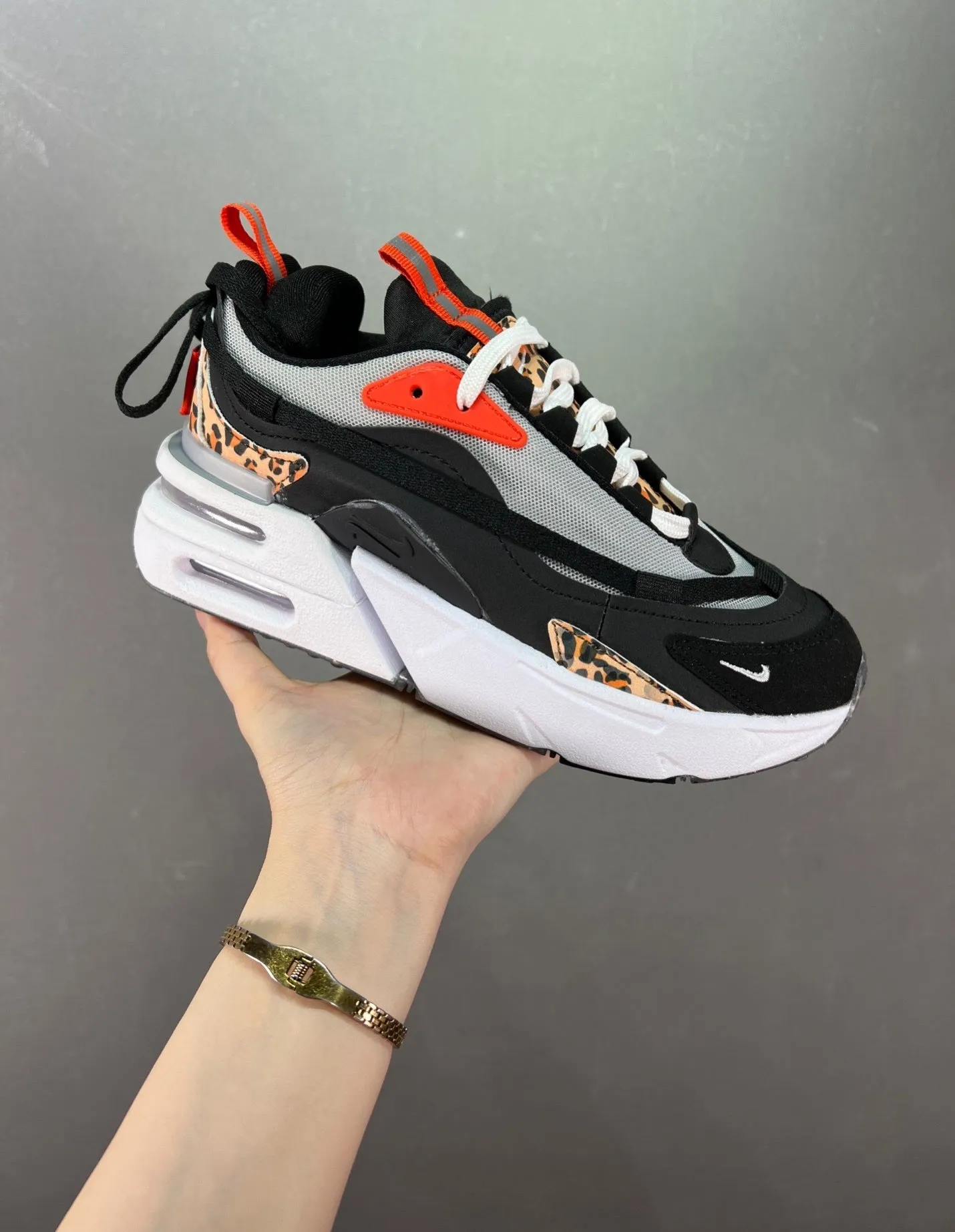 Air Max Furyosa "Leopard" Black Black Light Bone Habanero Red DH5104-002 stylish sports shoes