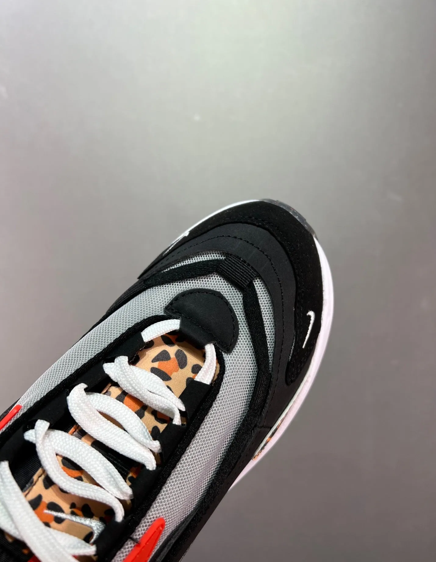 solid - color running shoes noiseless Air Max Furyosa "Leopard" Black Black Light Bone Habanero Red DH5104-002