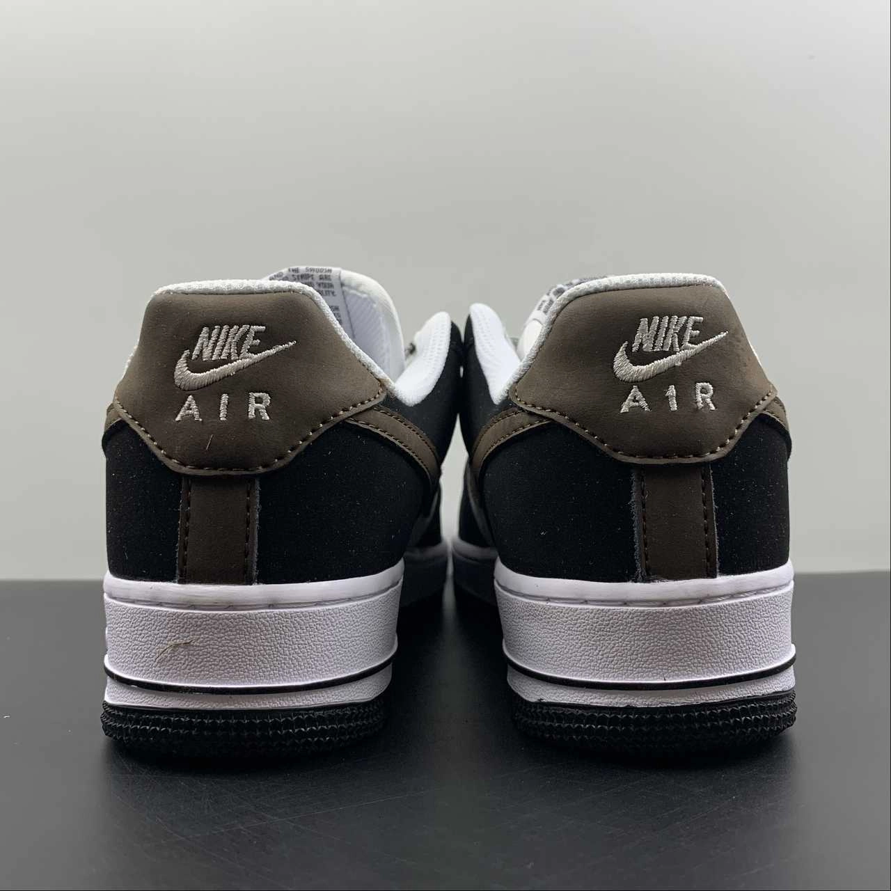 Air Force 1 07 Low Black White Brown HH3612-633 Smooth   surface Blossom Step