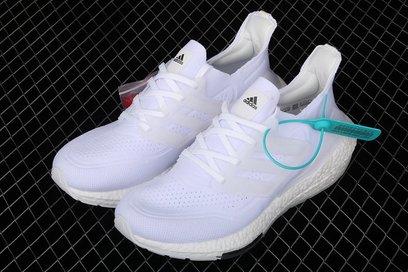 Adidas UltraBoost 21 Core White FY0379 Smooth Finish
