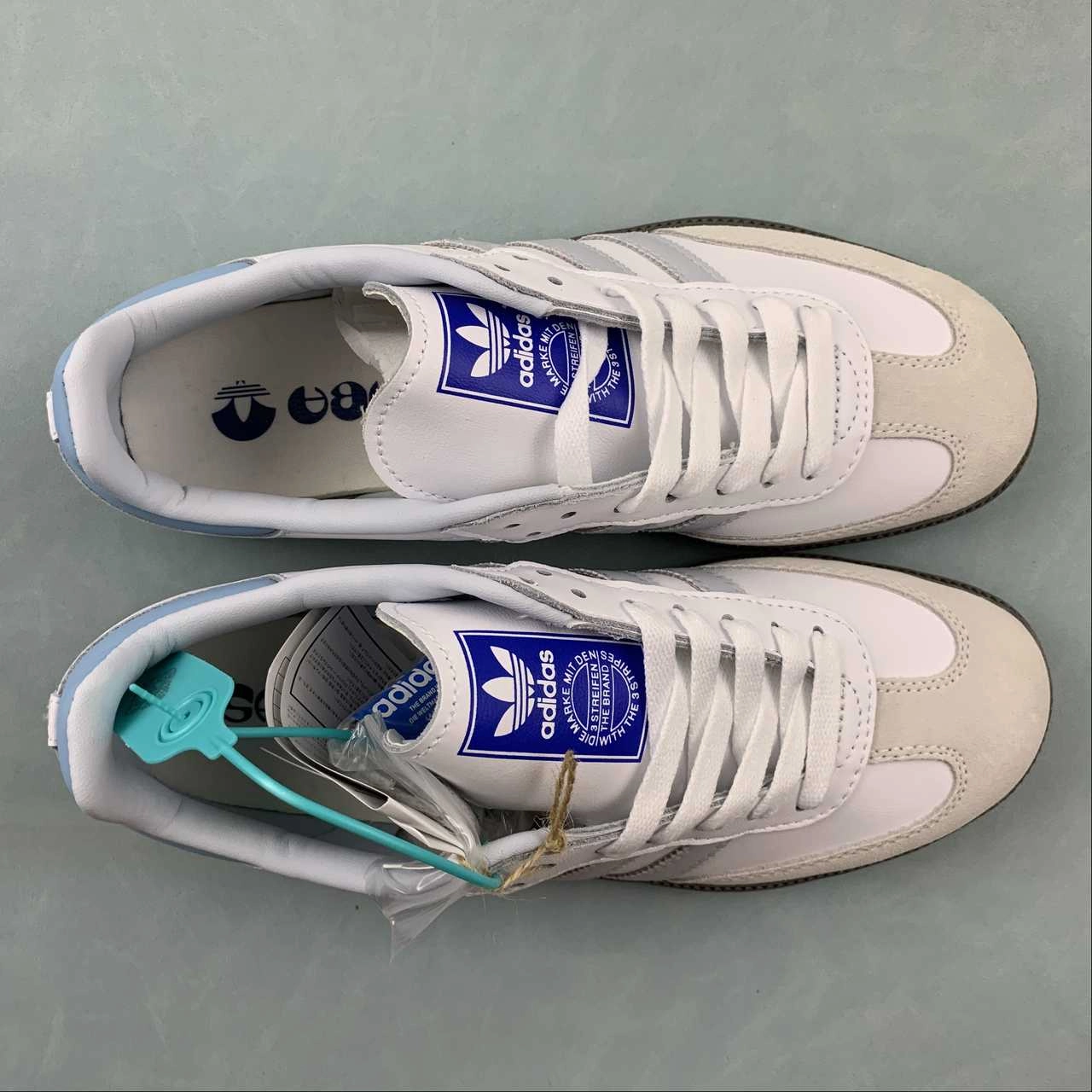 Quick Slip Adidas Samba OG Core White Halo Blue Gum ID2055