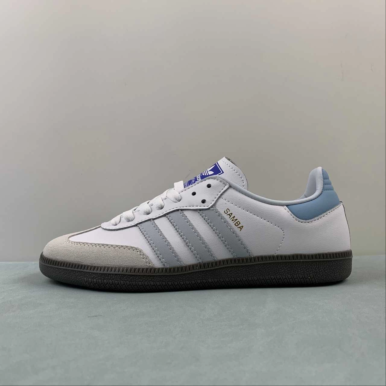 Adidas Samba OG Core White Halo Blue Gum ID2055 Comfortable Wear Cool Lifestyle