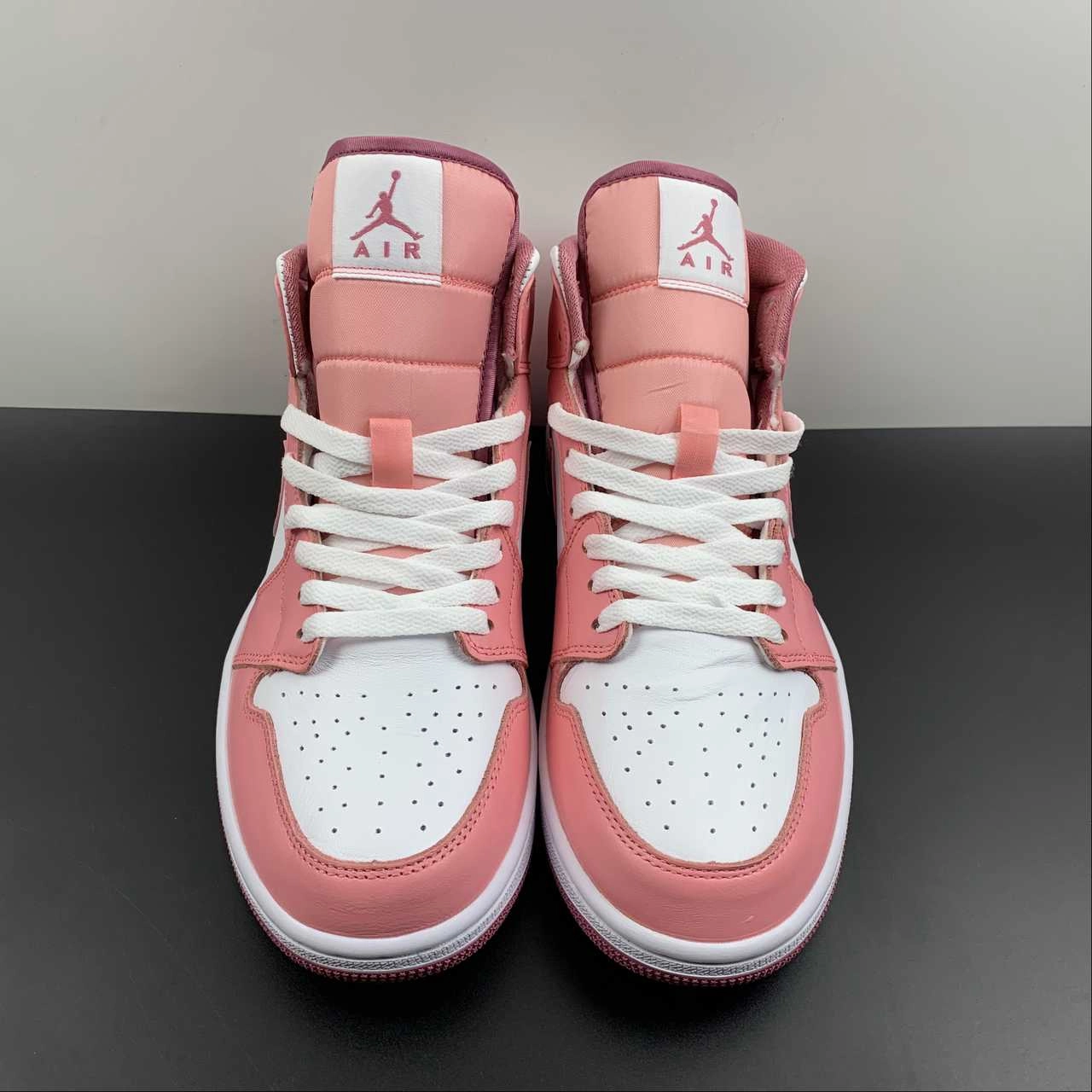 Smooth Landing Air Jordan 1 Mid Valentine's Day Coral Chalk Desert Berry White DQ8423-616