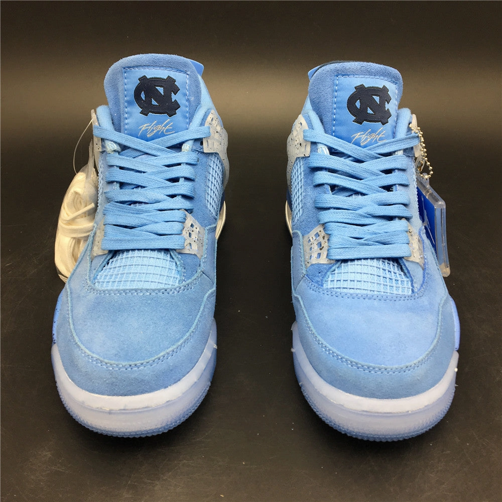 Air Jordan 4 Retro UNC 2019 PE Sky Blue AJ4-1032070 Hydrophobic coating Suede