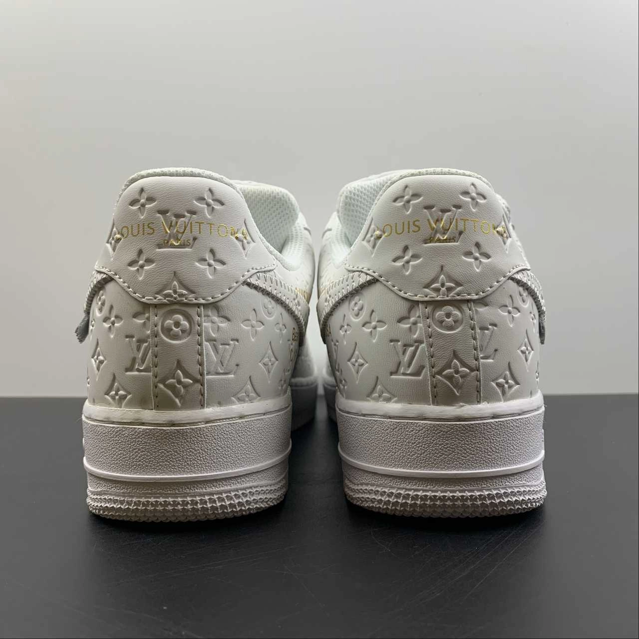 LV x Air Force 1 07 Low White Metallic Gold LD0212 On The Go Walk With Ease