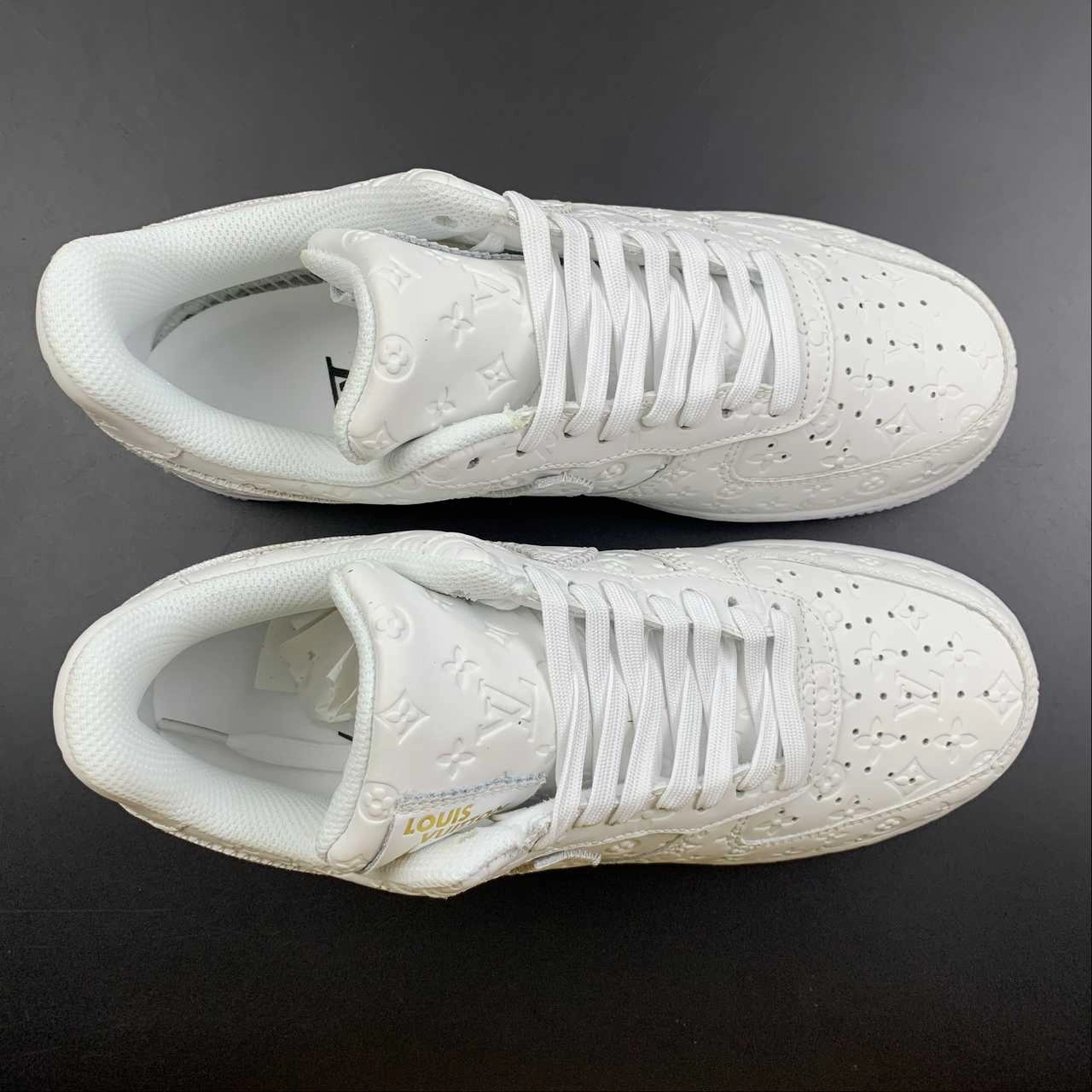 LV x Air Force 1 07 Low White Metallic Gold LD0212 Reel Fit Cushioned Sole