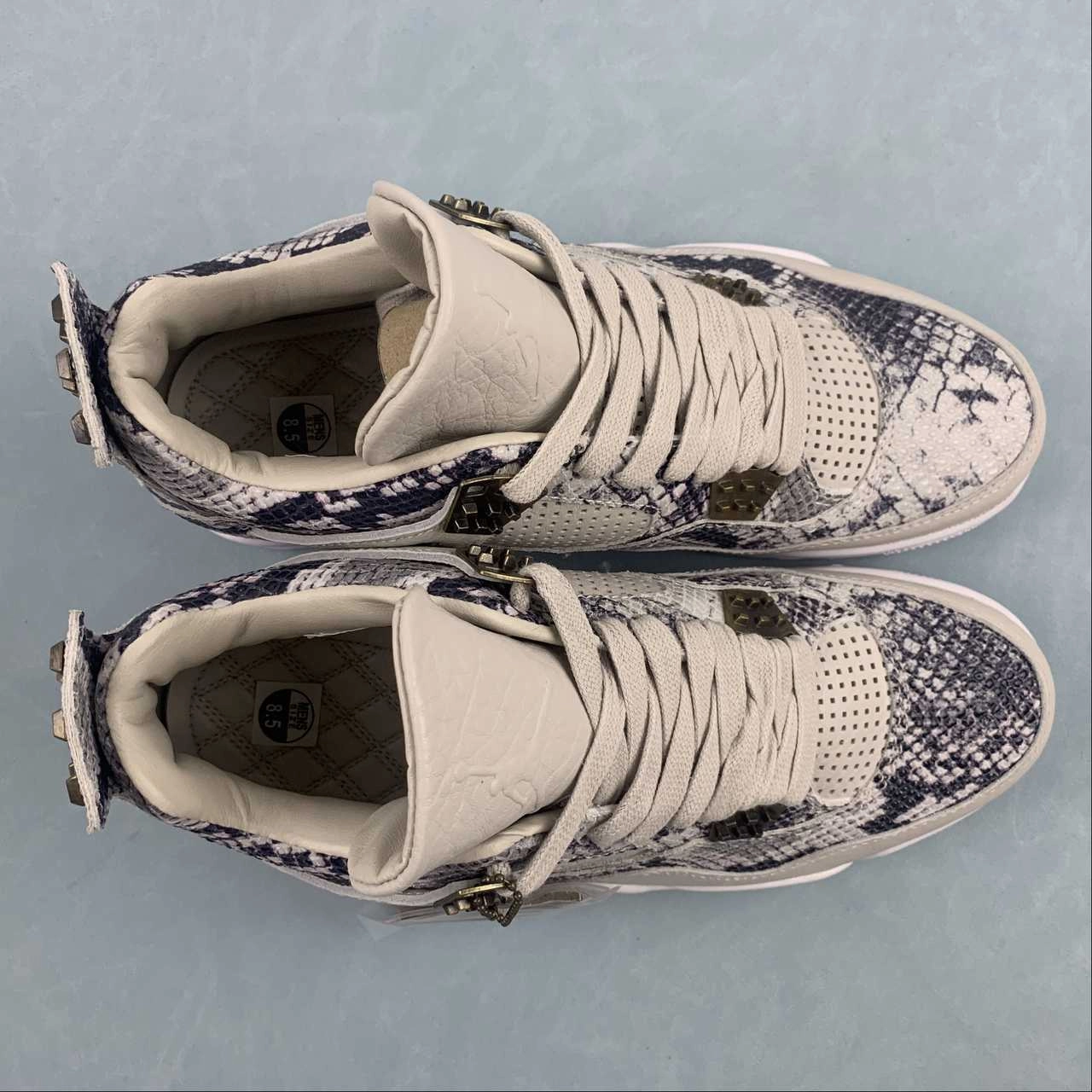 Responsive Walk Outdoor Activity Air Jordan 4 Retro Snake Skin Light Bone White Pure Platinum Wolf Grey 819139-030