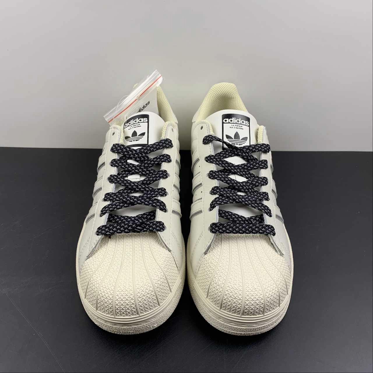 triathlete shoes Adidas Superstar Beige Black 3M x Reigning Champ HQ0569