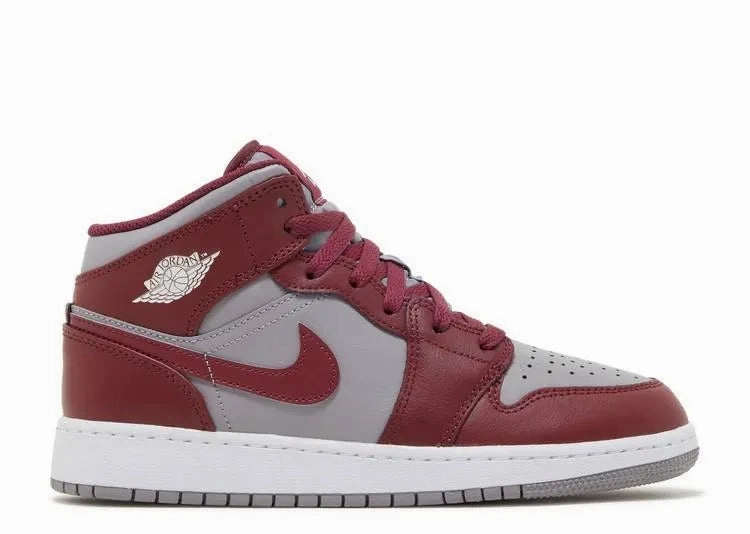 Air Jordan 1 Mid Cherrywood Red (GS) Chat Walk