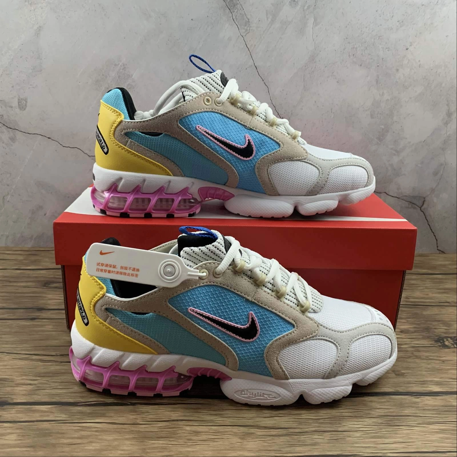 Air Zm Spiridon Cg 2 Stussy Gray Blue Pink CW7482-100 Cross training