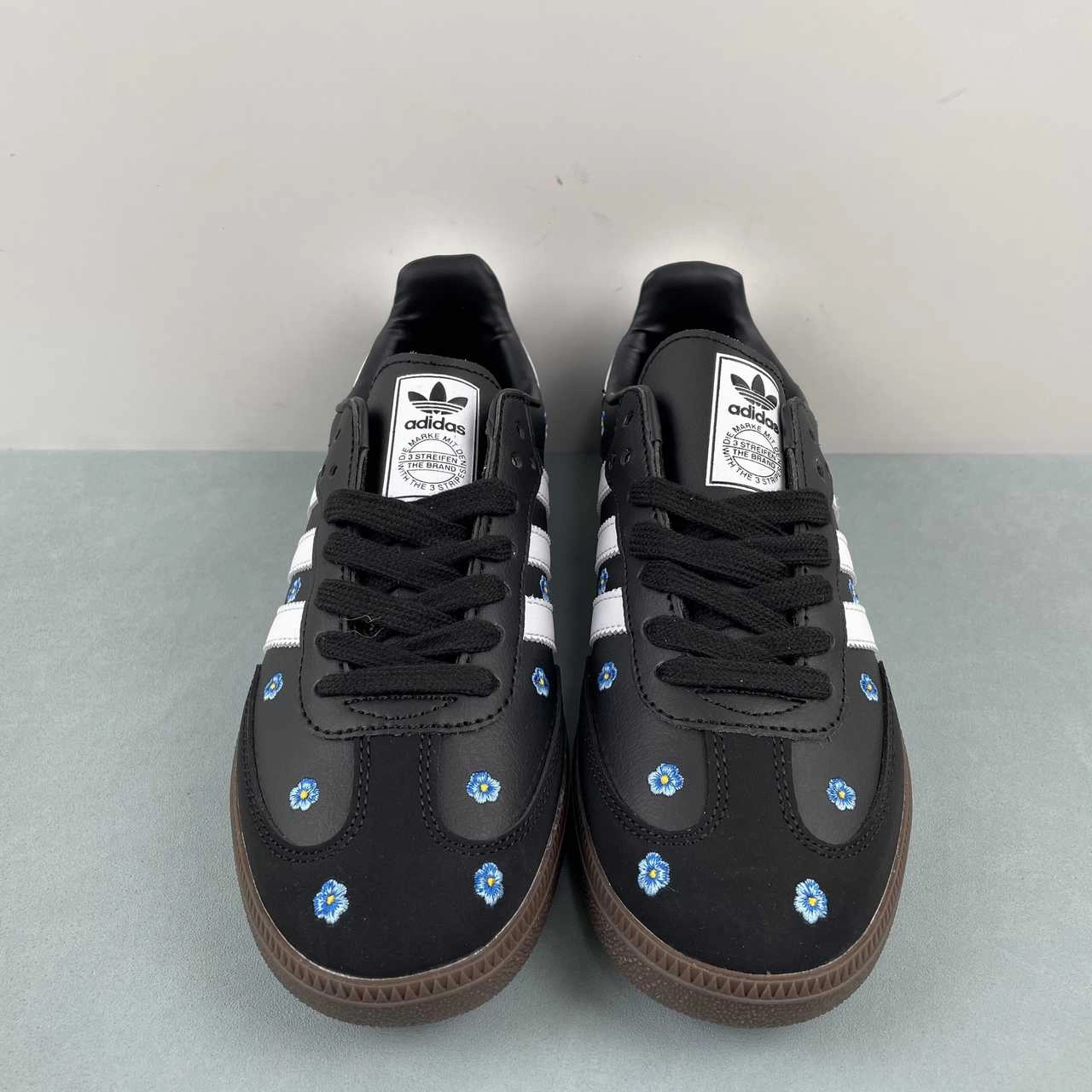 Adidas Samba OG Light Blue Floral Core Black Footwear White Gum IF4397 Dribble Step
