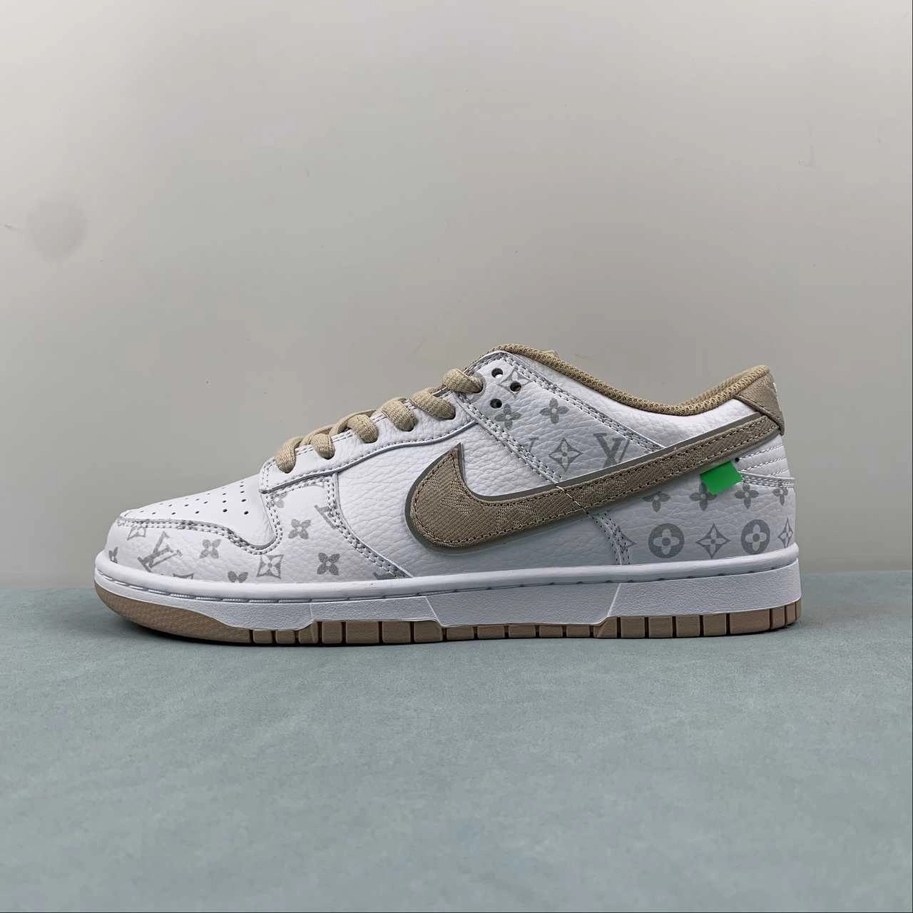 LV x SB Dunk Low White Kakhi LV0526-596 Ultra-soft comfort