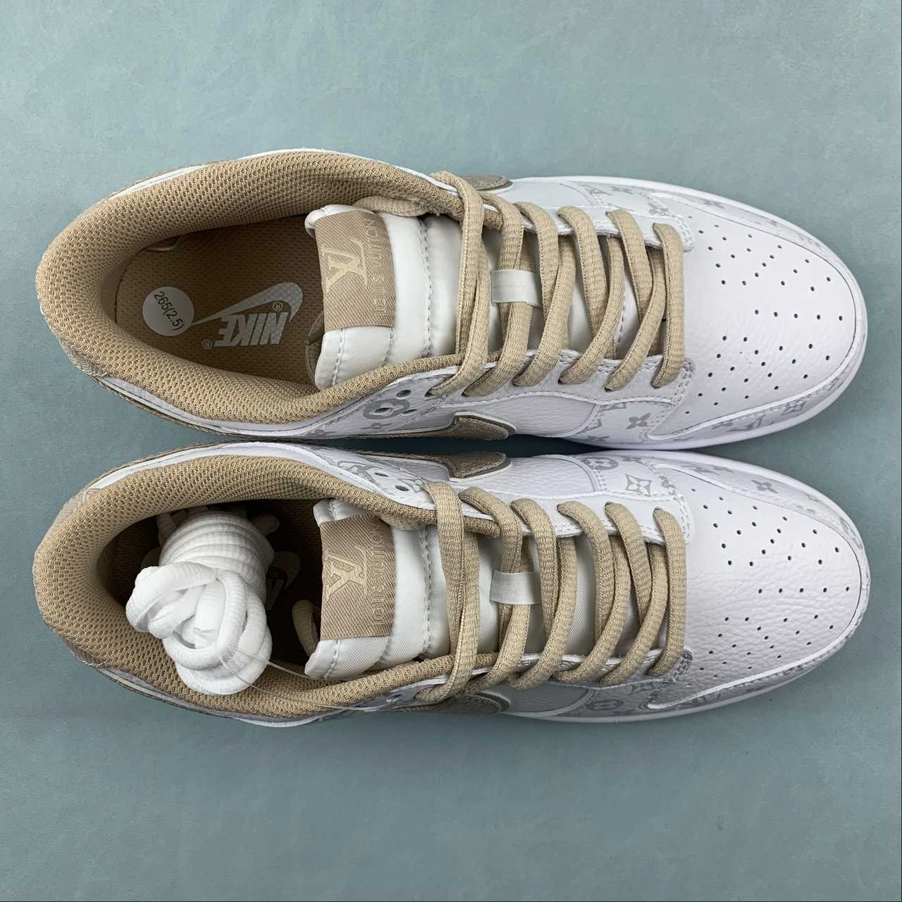 LV x SB Dunk Low White Kakhi LV0526-596 Light Bounce